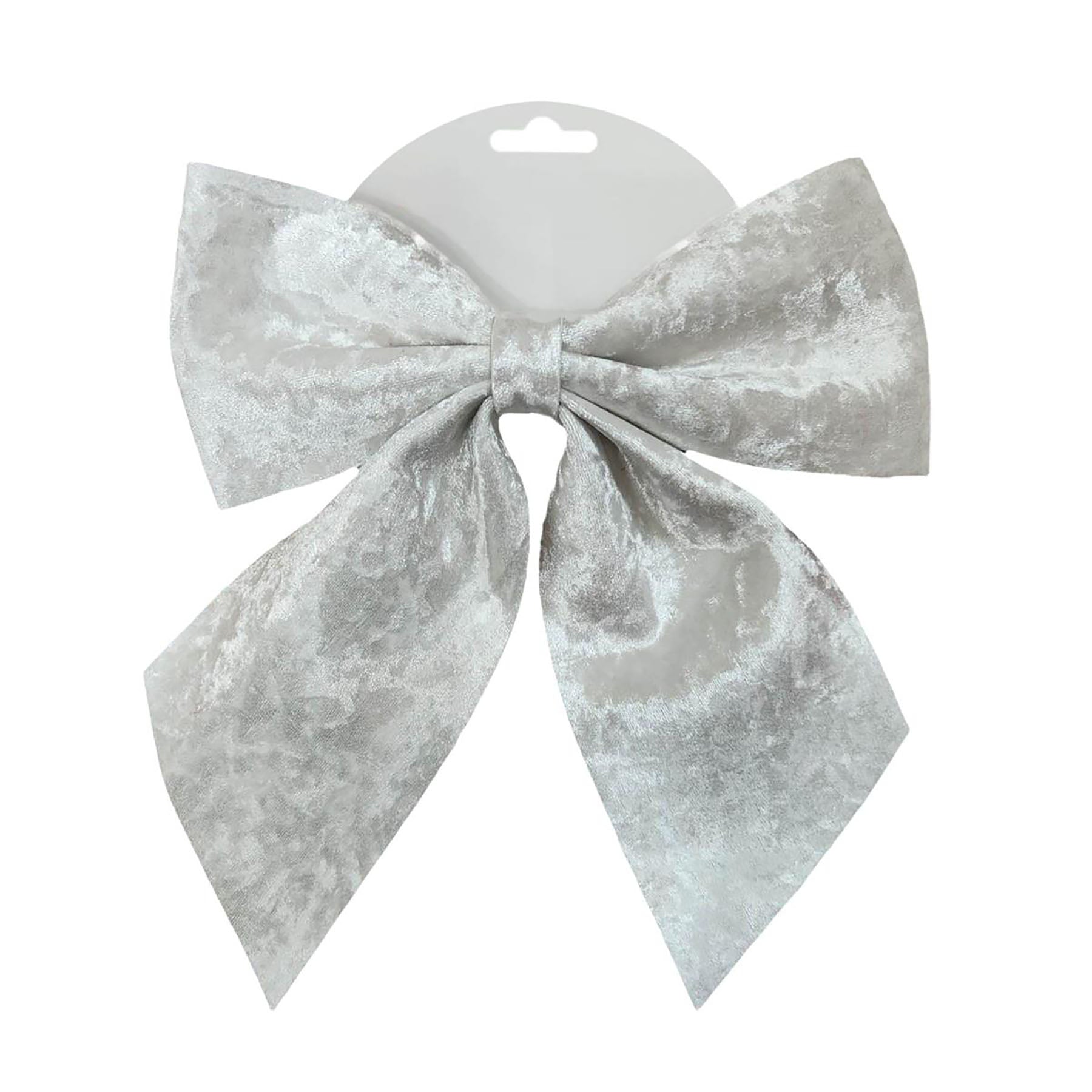 Deco Noël White Velvet Bow 9x11in