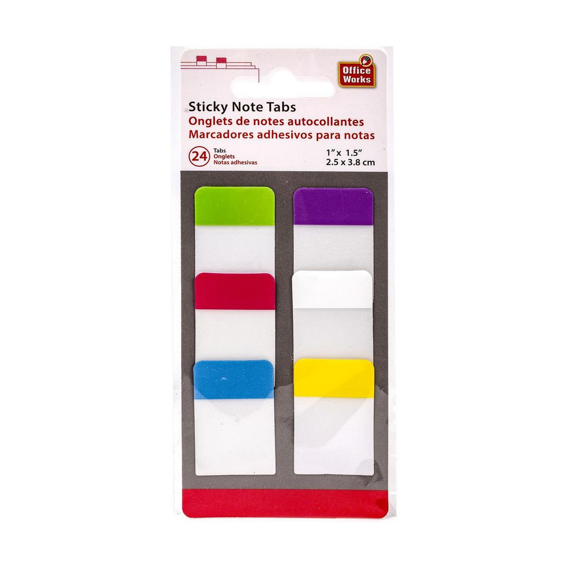 Office Works Sticky Post Tab - 24 Sheets 1x1.5in 