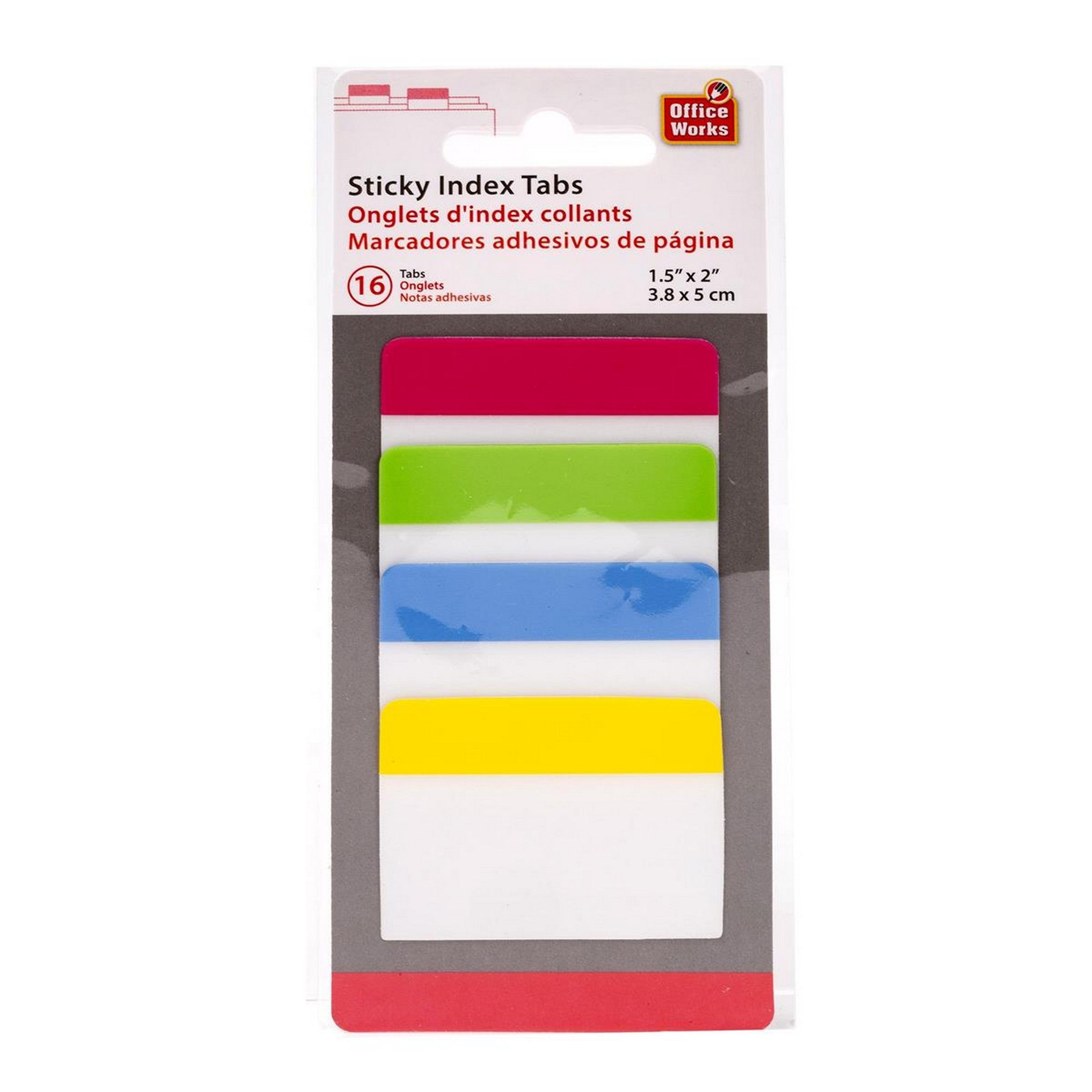 Office Works Sticky Index Tab - 16 Sheets 1.5x2in
