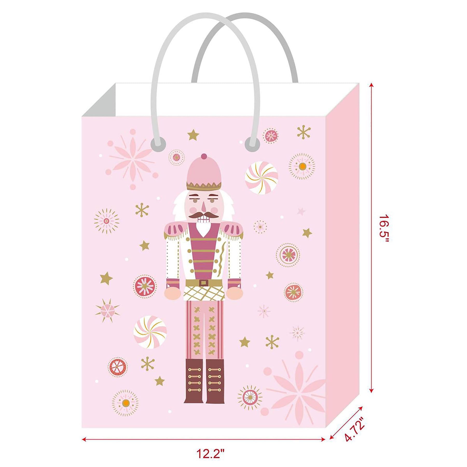 Christmas Gift Bag Matte and Glitter Jumbo 12.2W x 16.5H x4.7D in
