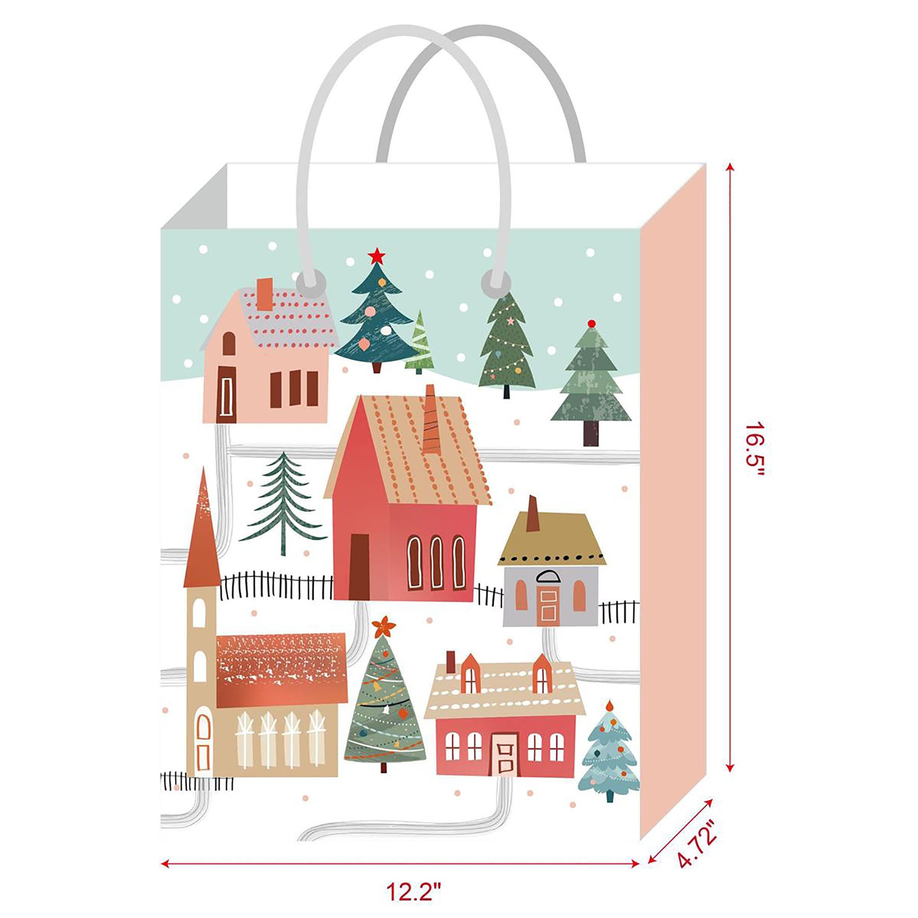 Christmas Matte Gift Bag Jumbo 12.2W x 16.5H x4.7D in