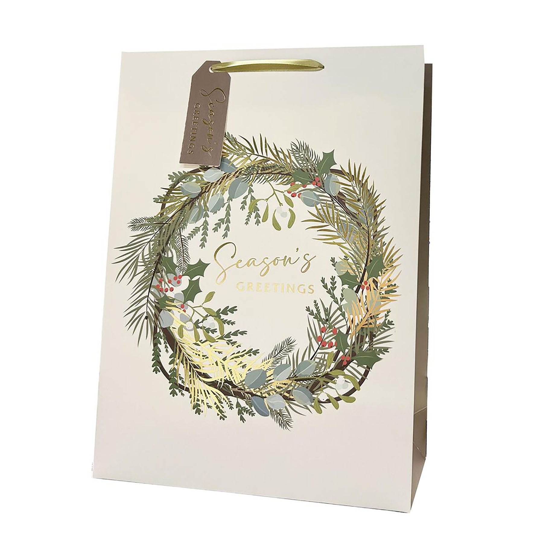 Christmas Deluxe Hot-stamped Gift Bag Md 7W x 9H x 3.9D in