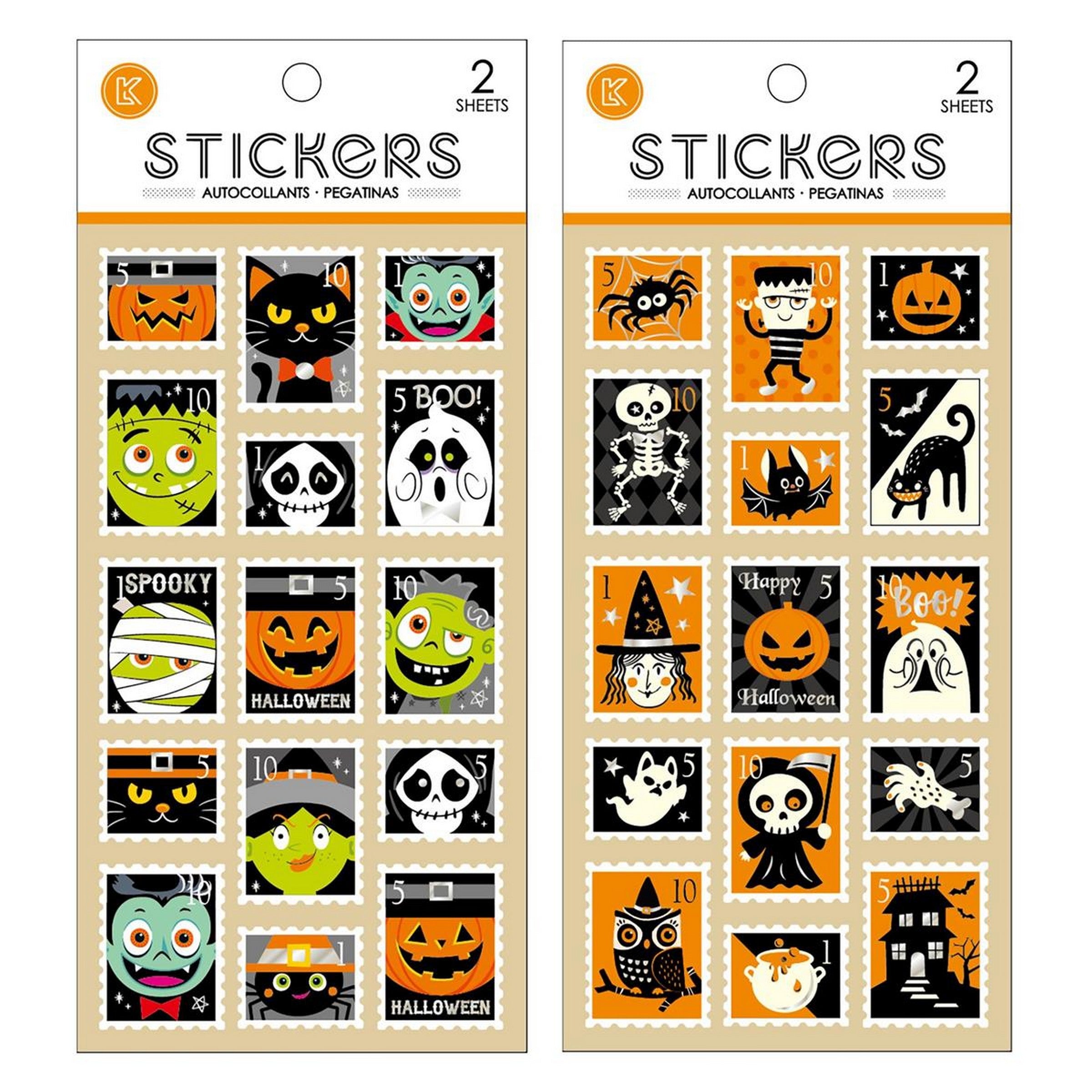 Hoot Halloween Stamp Stickers 8.5x4in VRT 