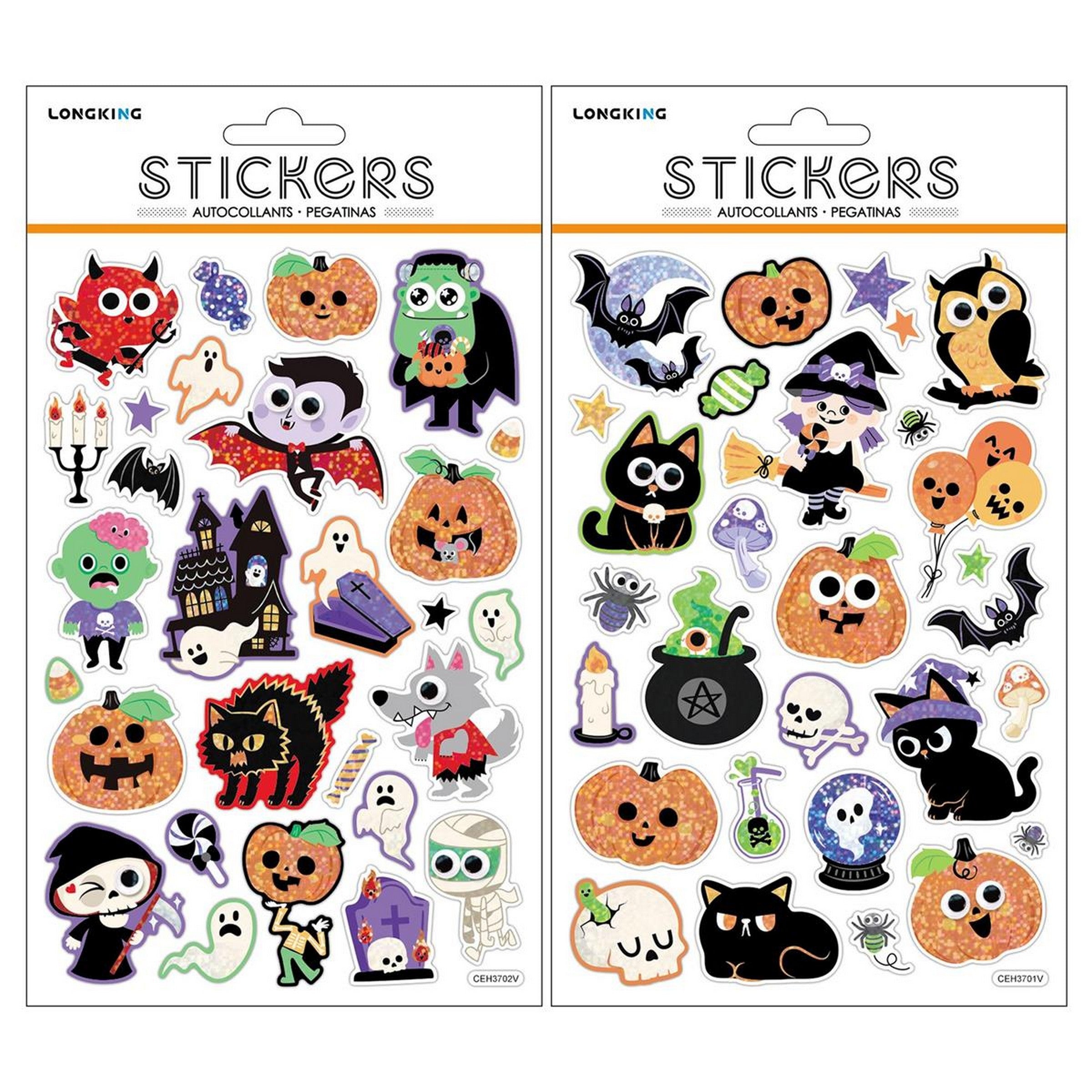 Hoot Halloween Holographic Stickers with Wiggle Eyes VRT 