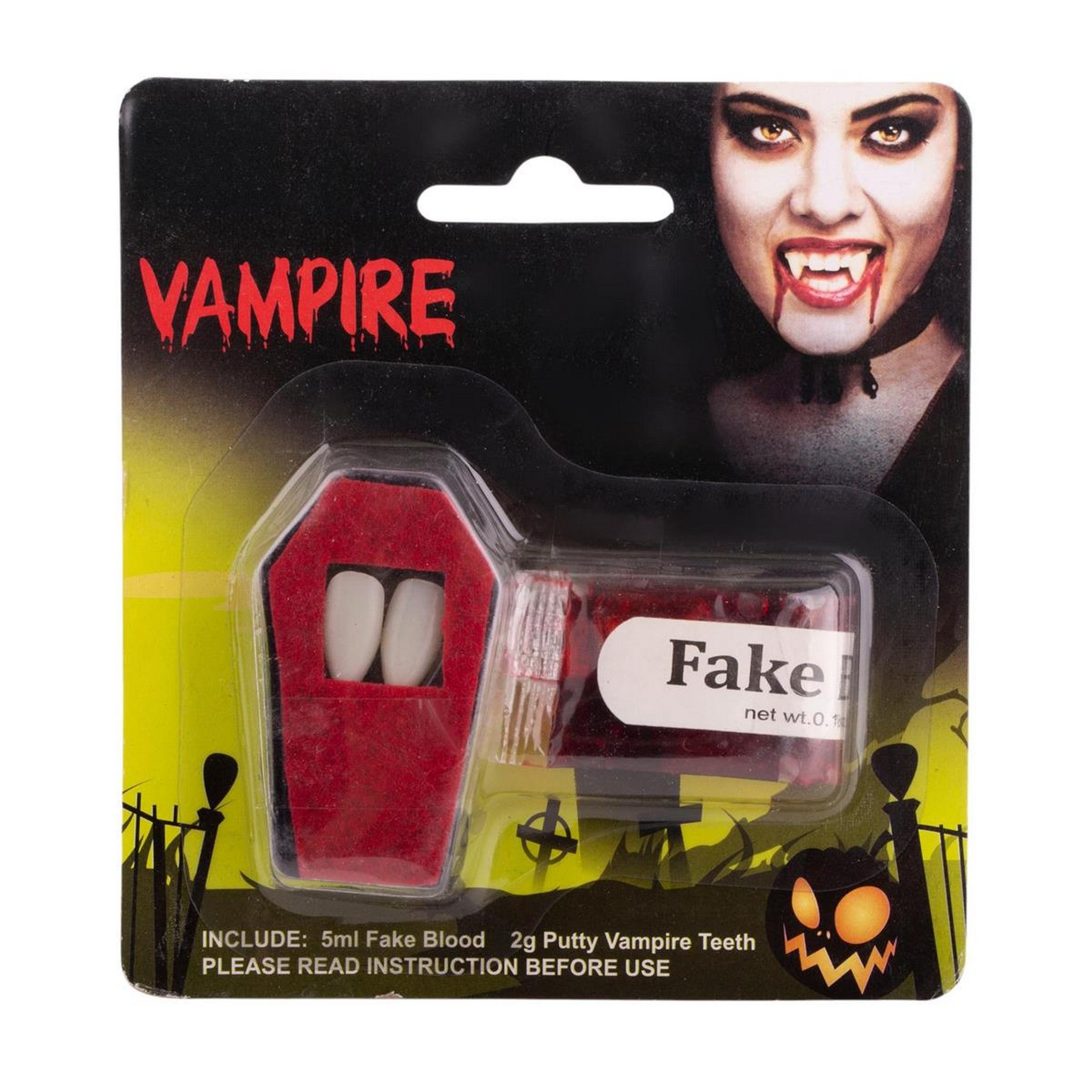 Party Gear Halloween Vampire Makeup Kit - Theet with Fake Blood 