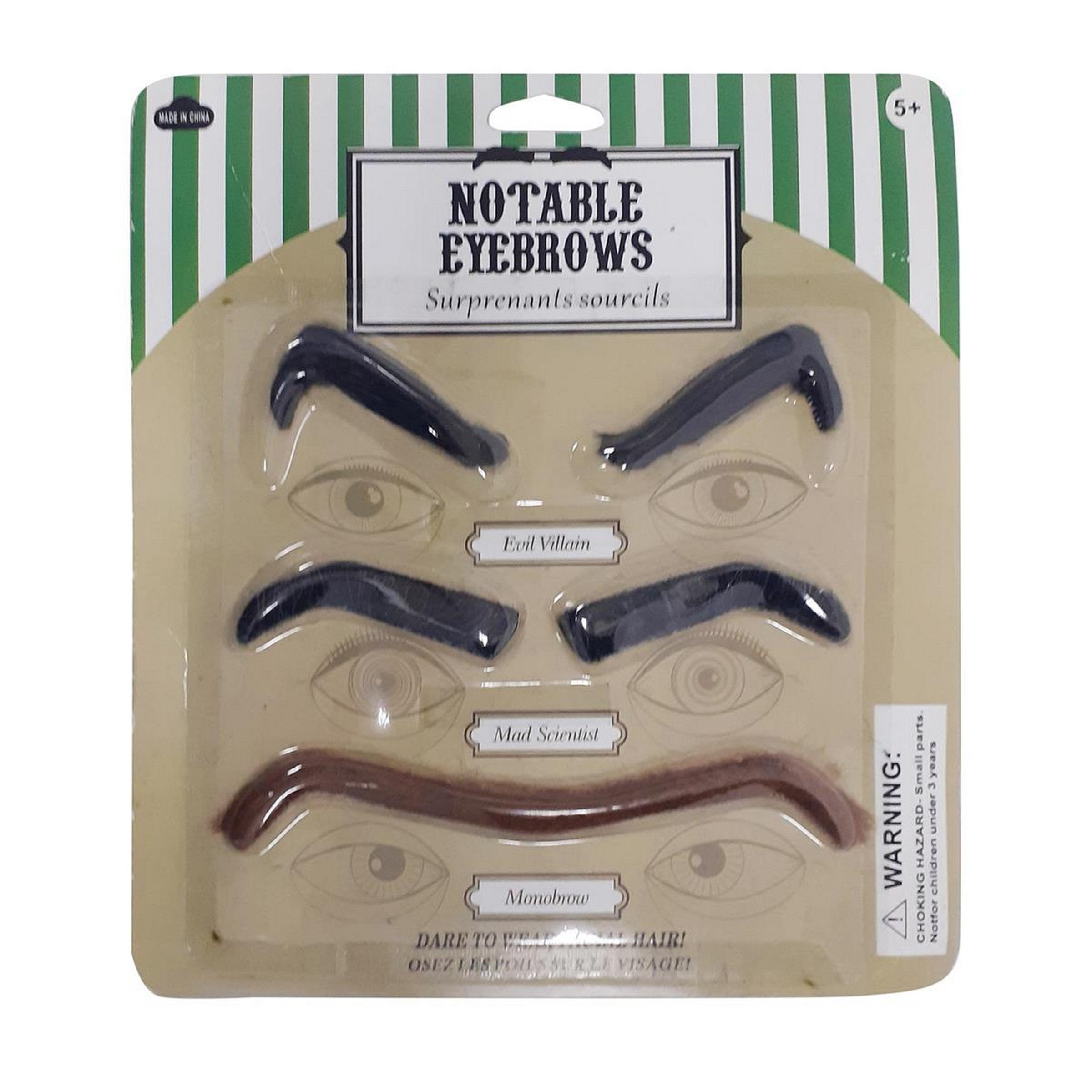 Party Gear Halloween 5pcs Self Adhesive Eyebrows Age 5+ 