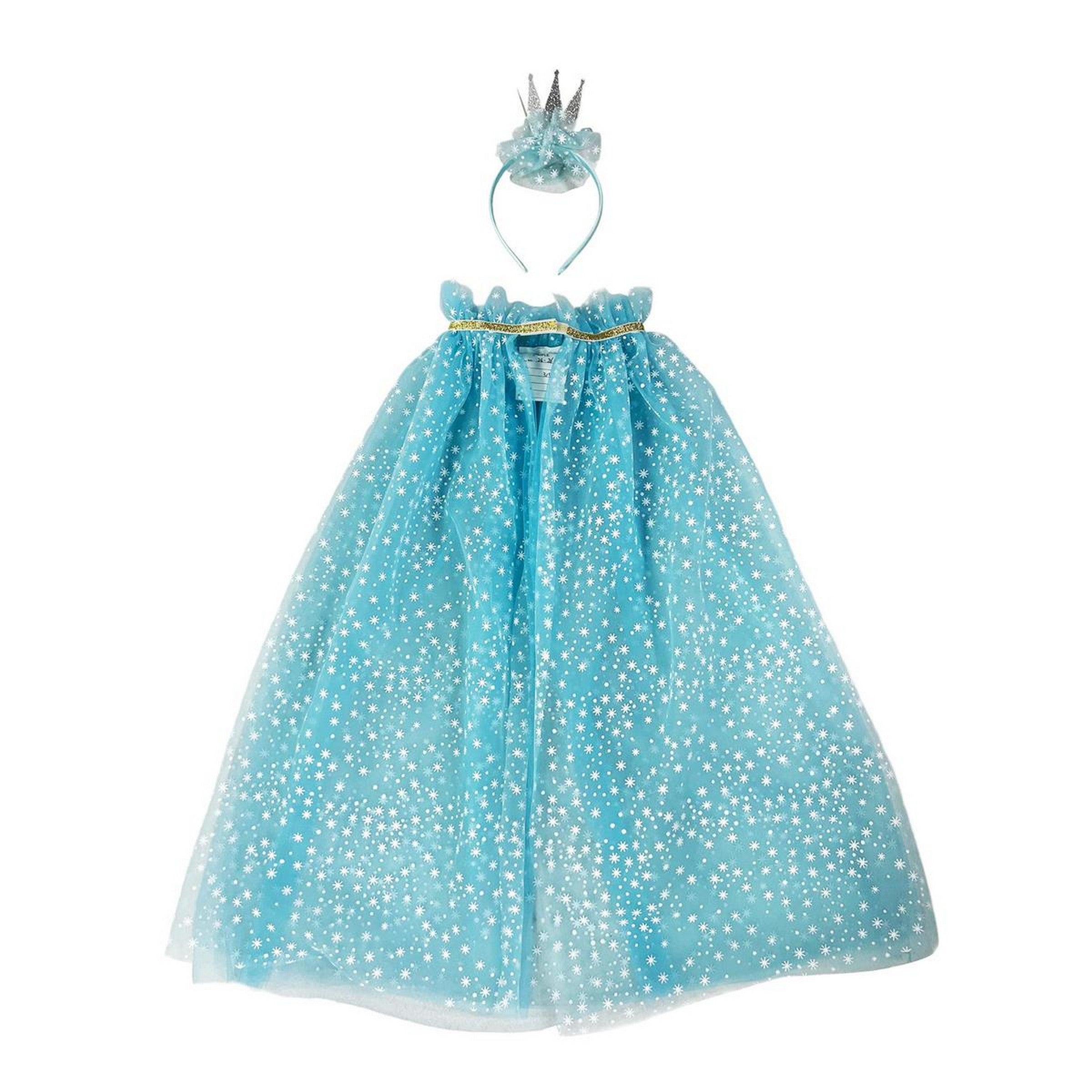 Party Gear Halloween Elsa's Blue Lace Cape with Headband - Kid 3-5,6-8 Years VRT