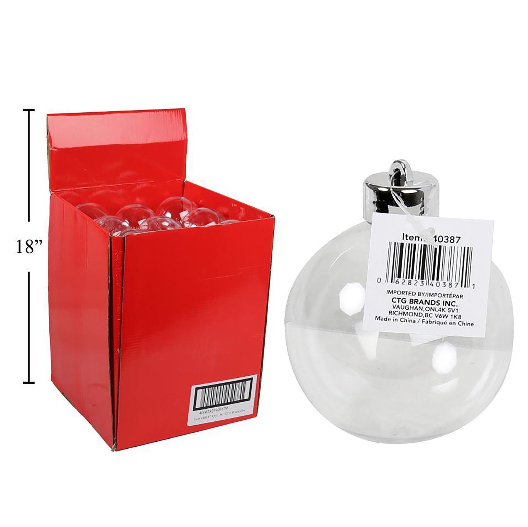 Christmas Ornament - D.I.Y. Clear Plastic Ball 3.15in
