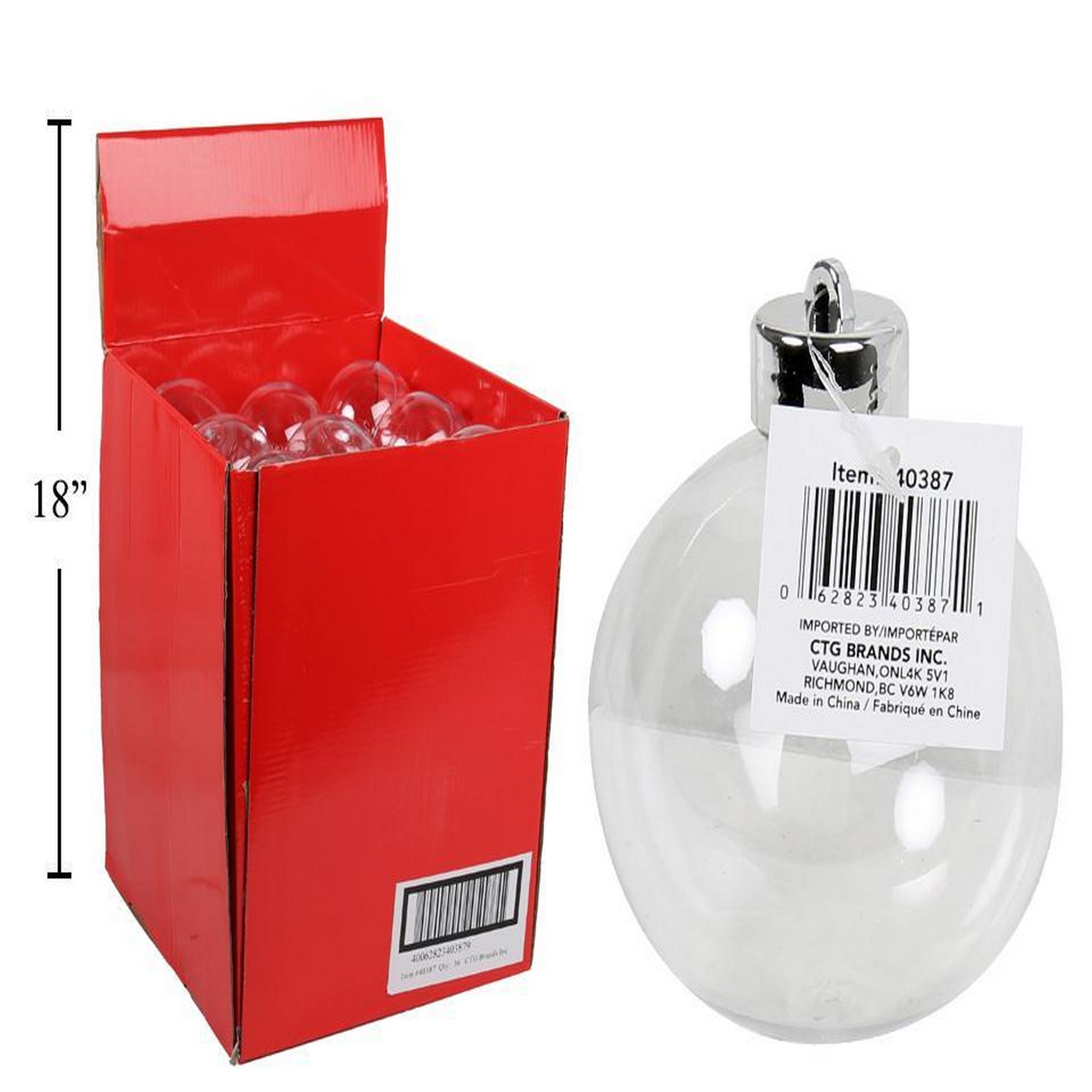 Christmas D.I.Y Clear Plastic Ball Ornament 80mm (3.15in)