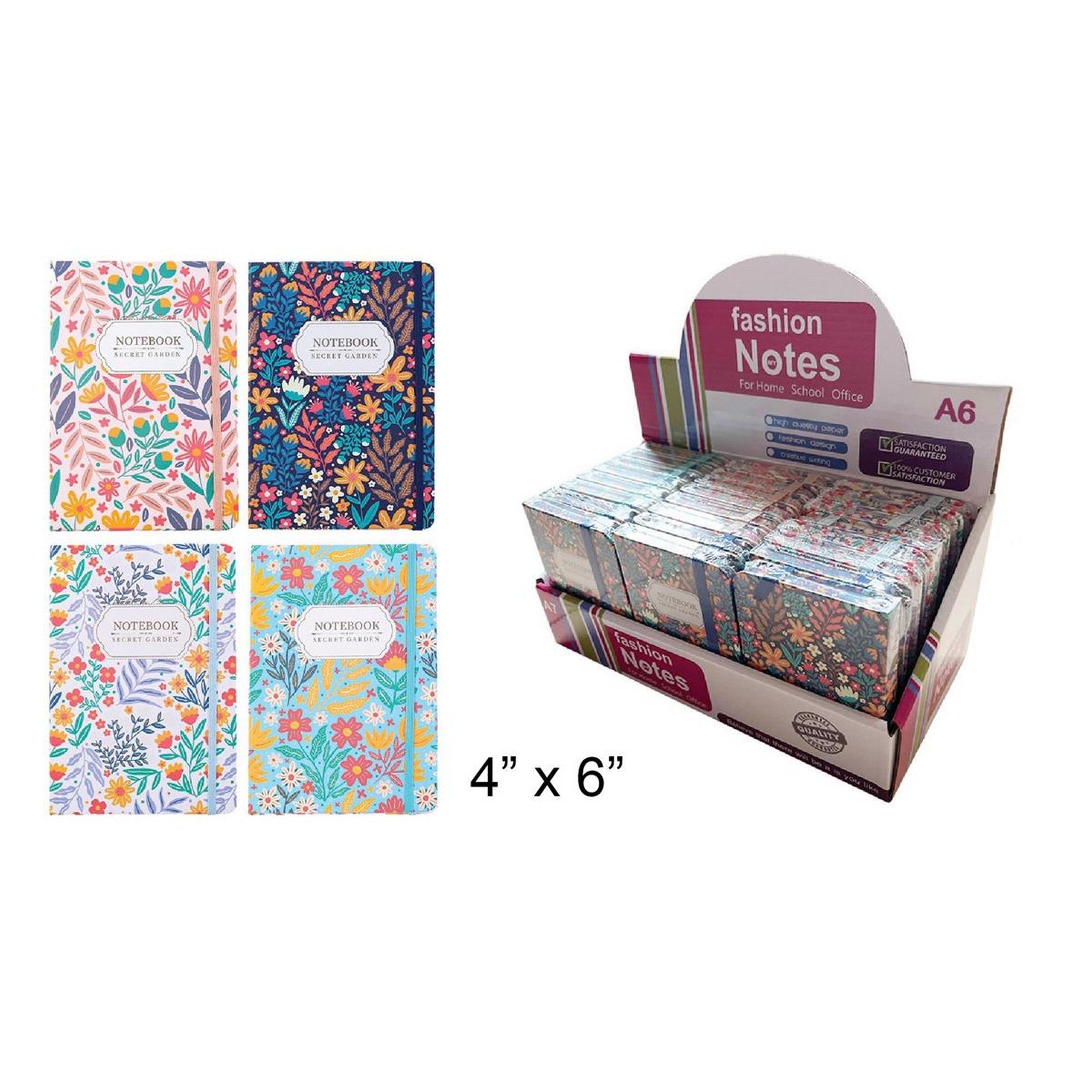 Secret Garden Hard Cover Notebook -  96 Ruled Sheets 4x6in VRT