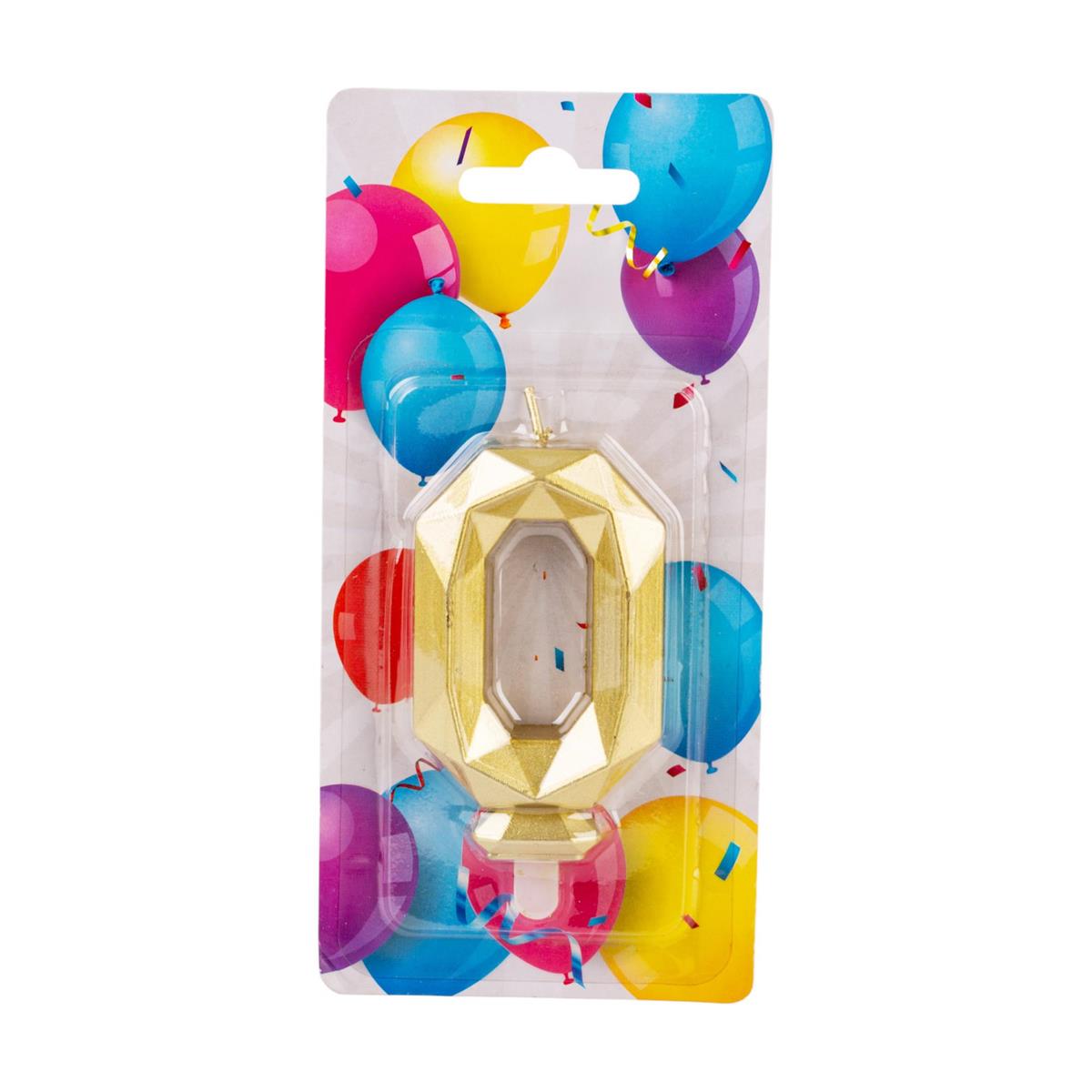 Let's Party - Birthday Candle - #0 Diamond Cut Gold