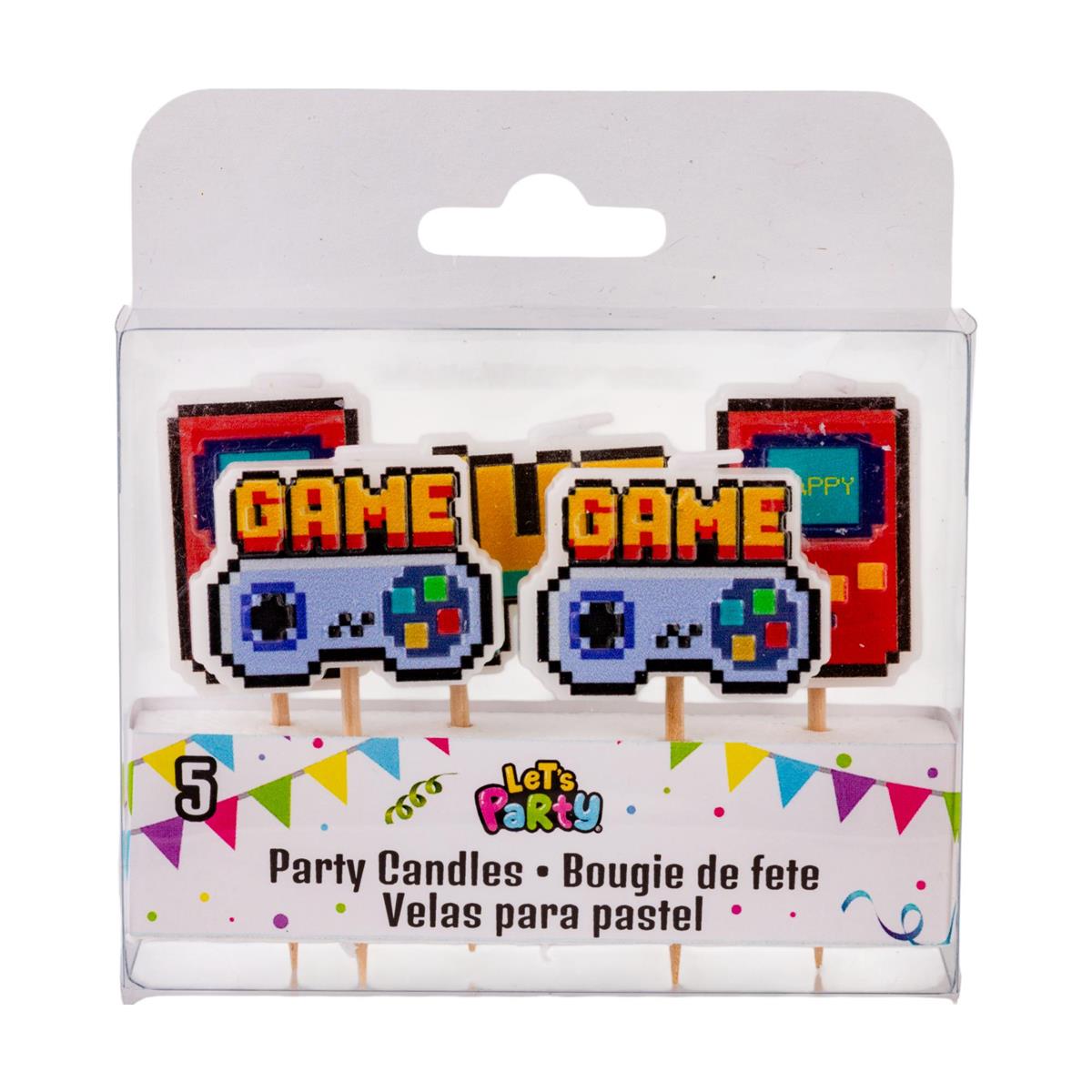 Let's Party - 5pcs Birthday Candle Set - Gaming