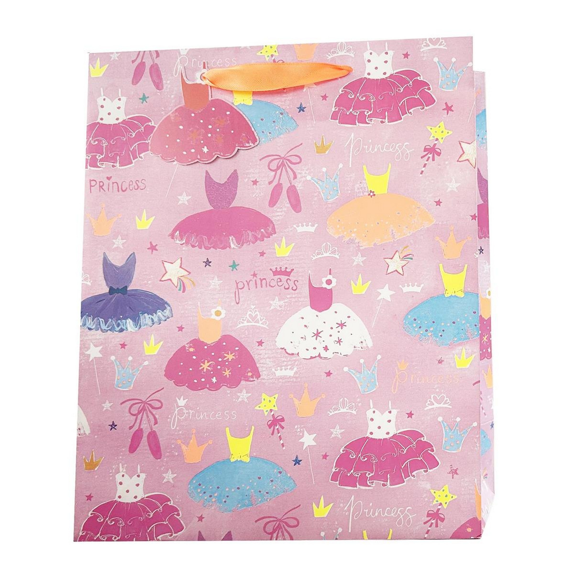 Paper Trendz Matte Gift Bag with Neon - Dresses Jumbo 12.2W x16.5H x4.7D in