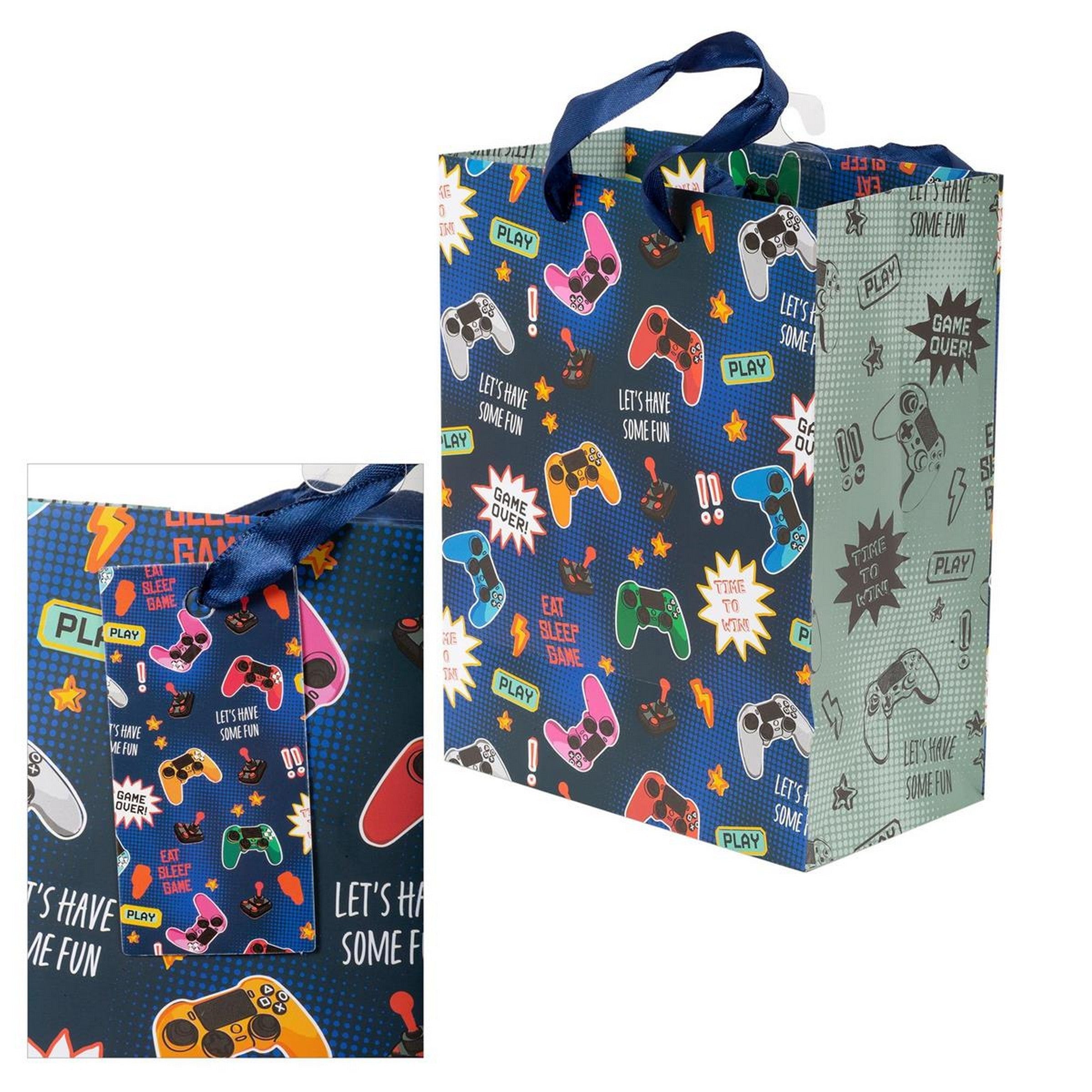 Paper Trendz Matte Gift Bag - Game On! Medium 7W x9H x3.9D in