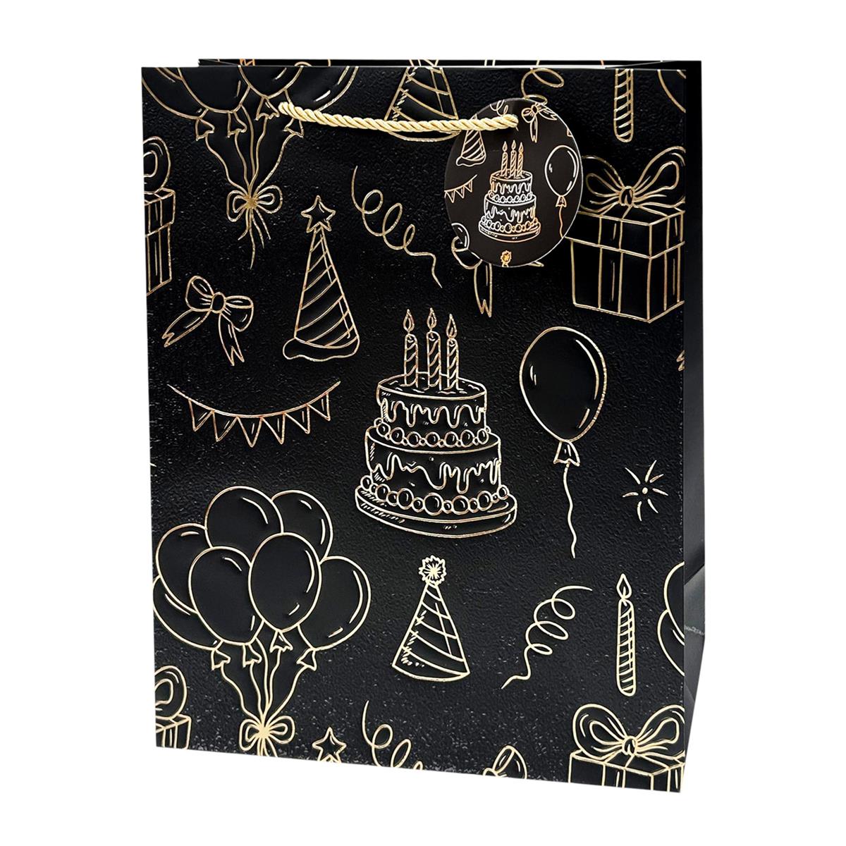 Paper Trendz - Gift Bag - Birthday Outline - Matte + HS Large