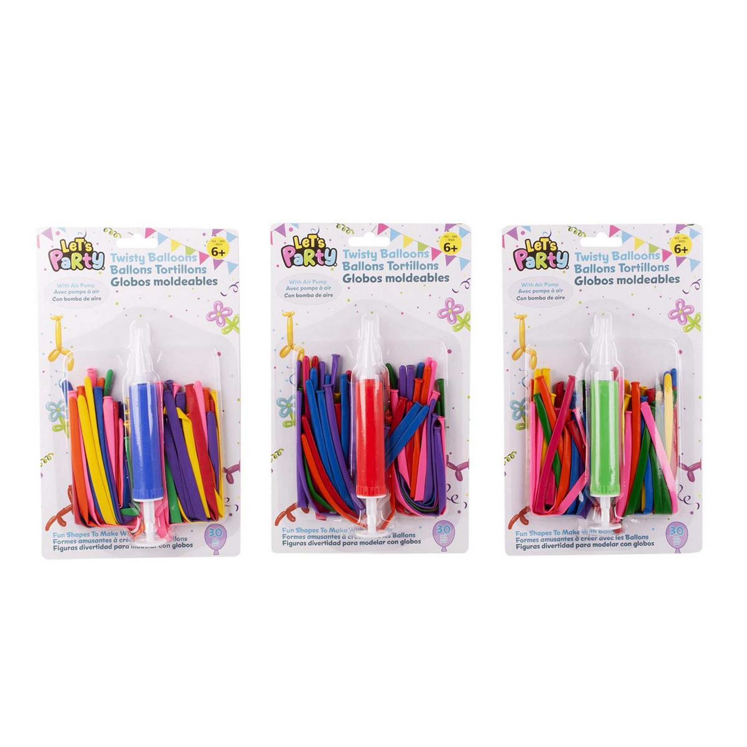 Let's Party 30 Twisty Balloons with 6.5in Air Pump