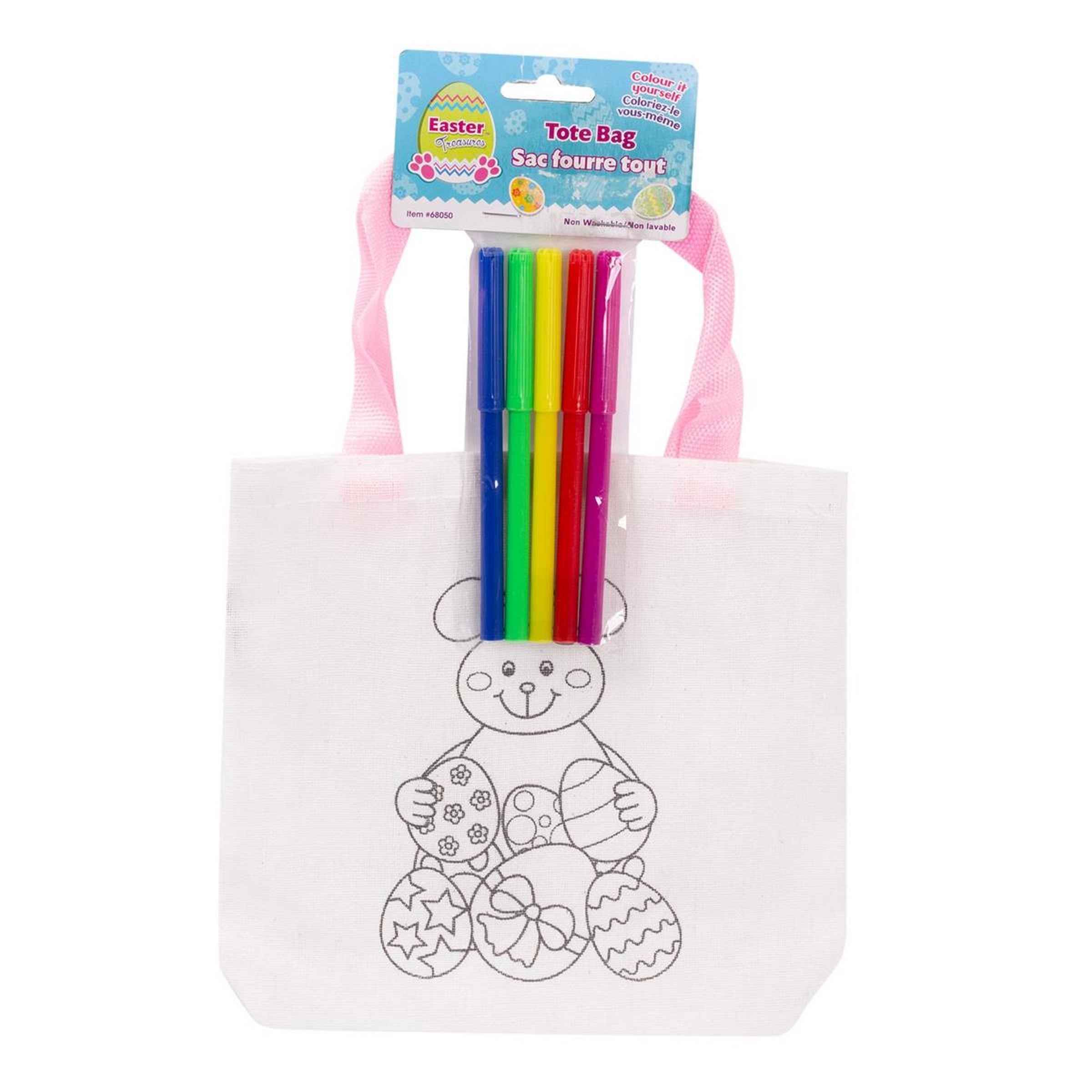 Easter Tote Bag with 5 Markers 8in