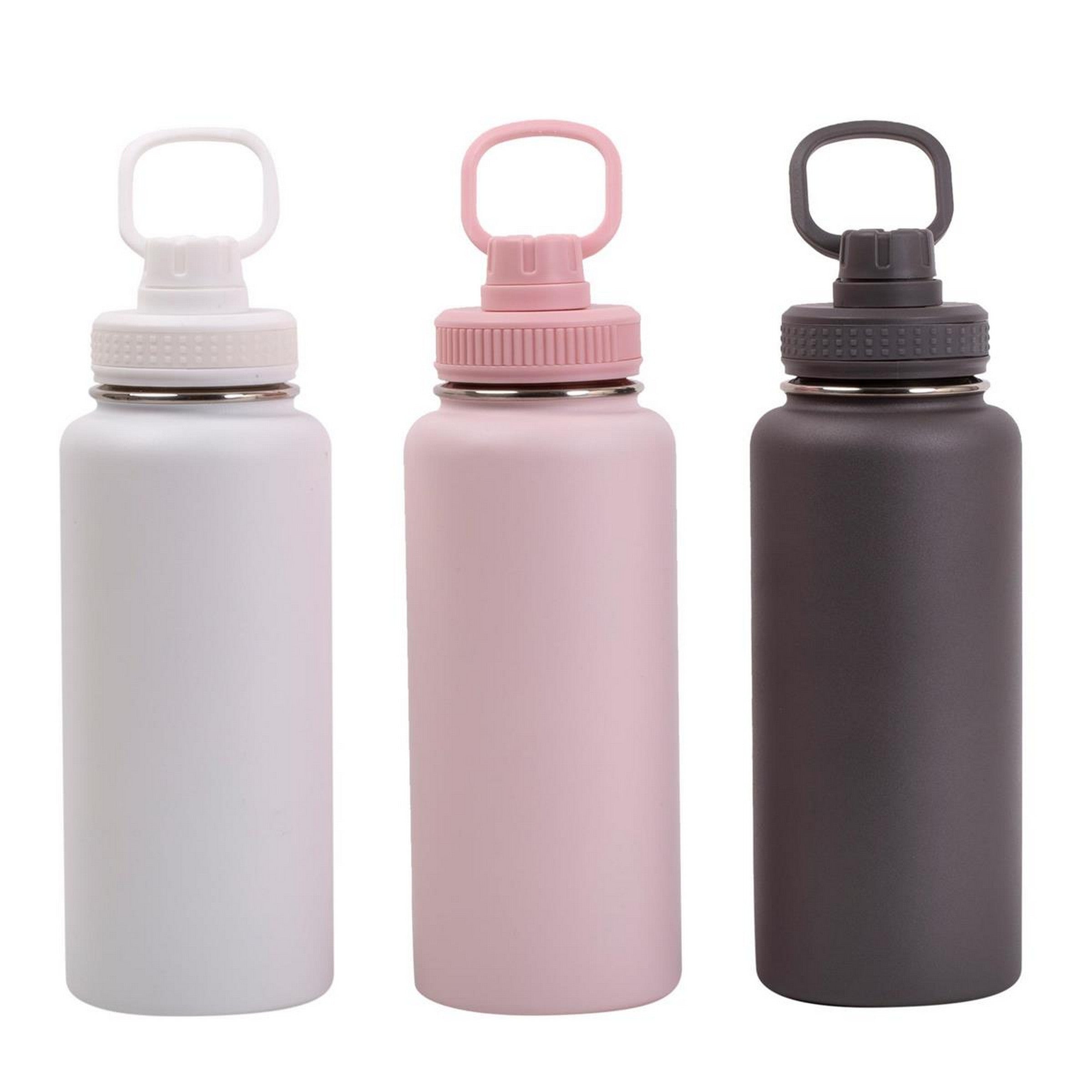 Pure Stainless Steel Thermal Bottle with Spout Lid and Handle 1L VRT 