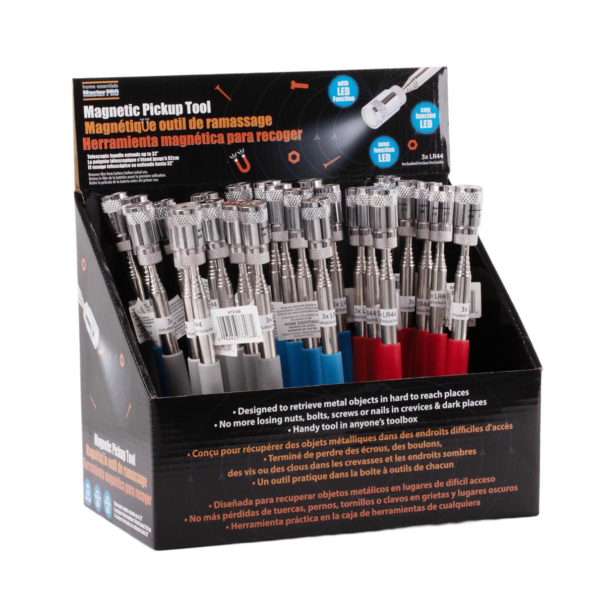Home Essentials - Pickup Tool - Magnetic with Led Light 8in to 32in