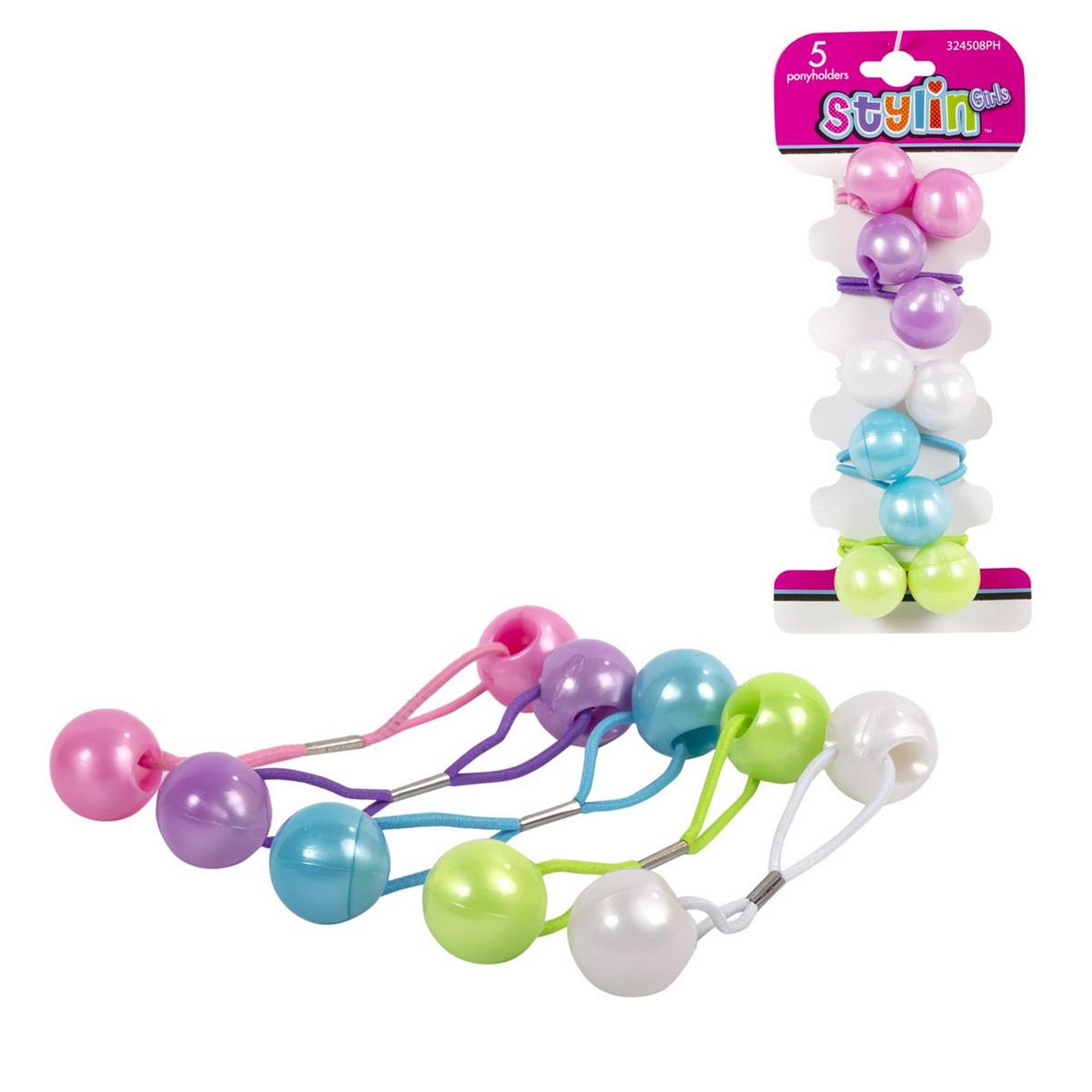 Stylin G 5 Opaque Twin Bead Ponyholders 0.75in Bead