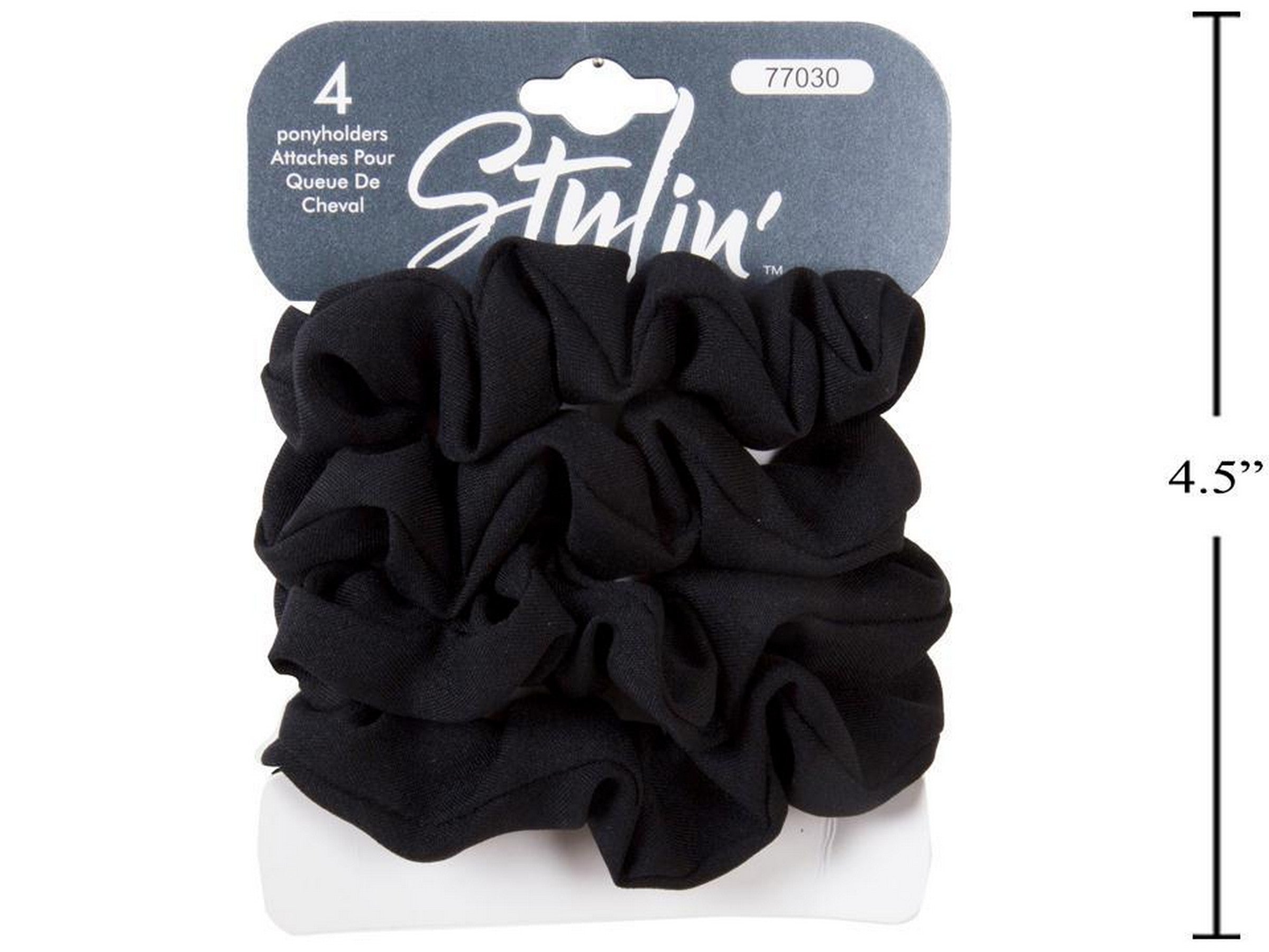 Stylin 4 Scrunchies - Black Polyester Fiber 