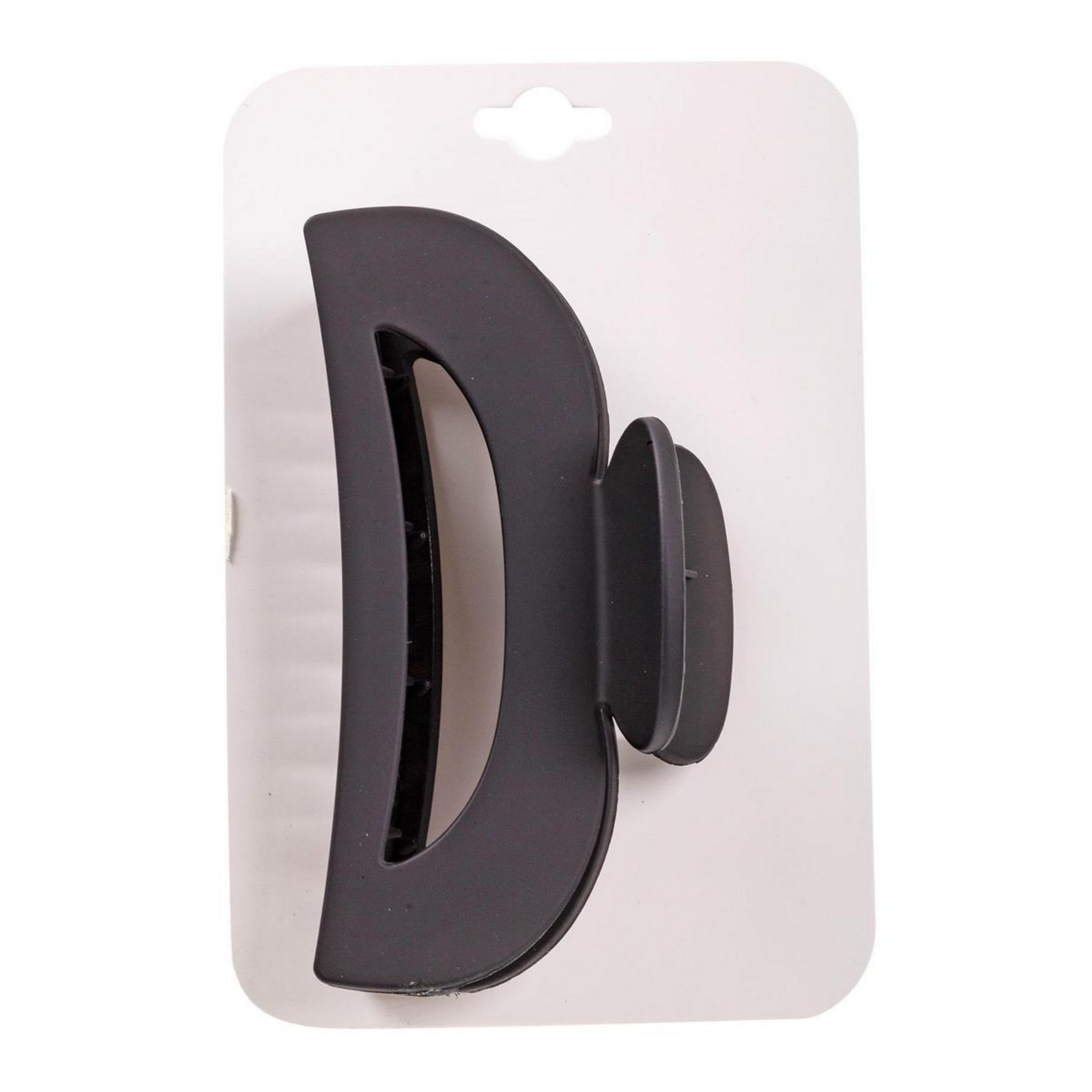 Stylin Curved Matte Black Plastic Claw Clip 4x1.2in 