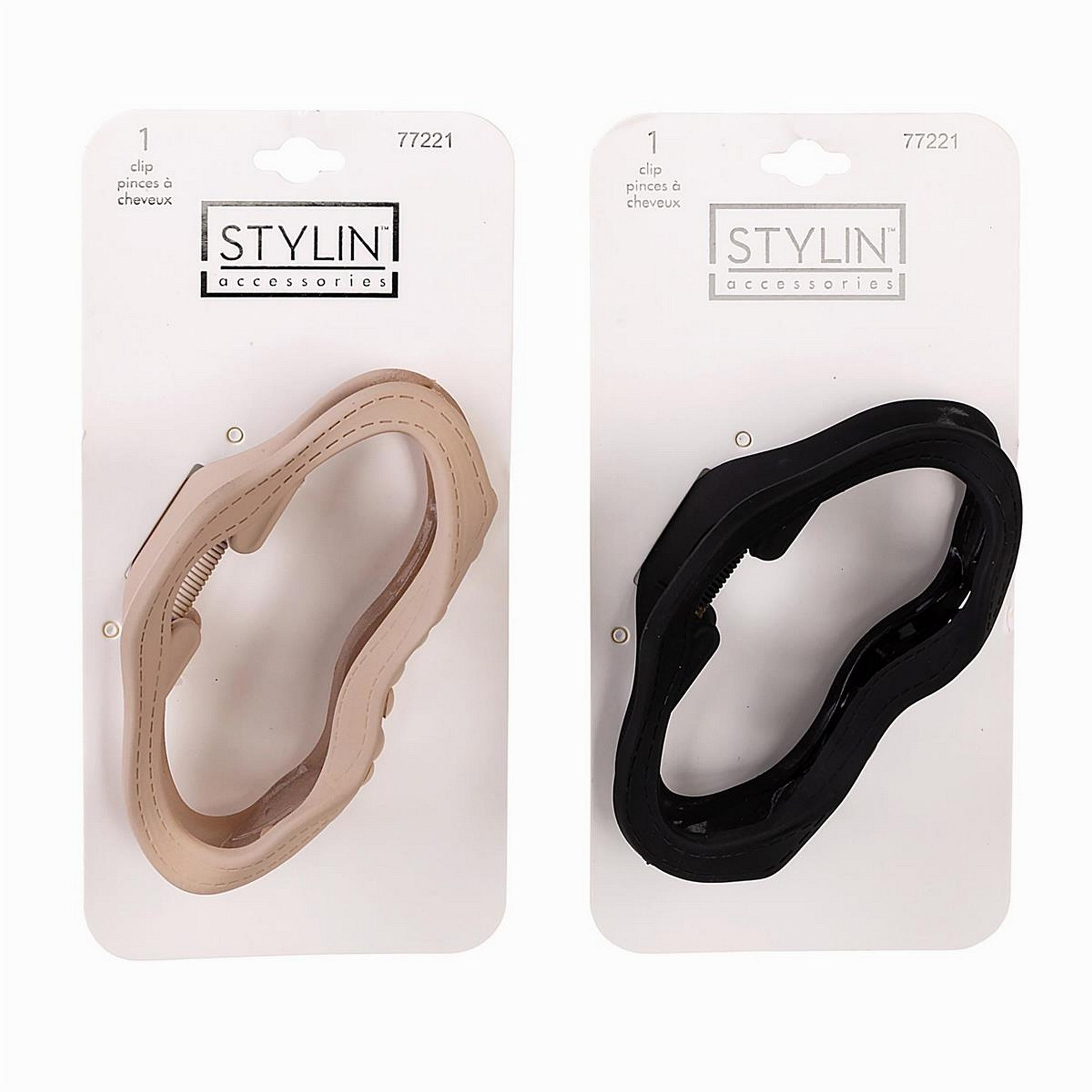 Stylin Curved Matte Claw Clip - Plastic 4.4x2.5in VRT 