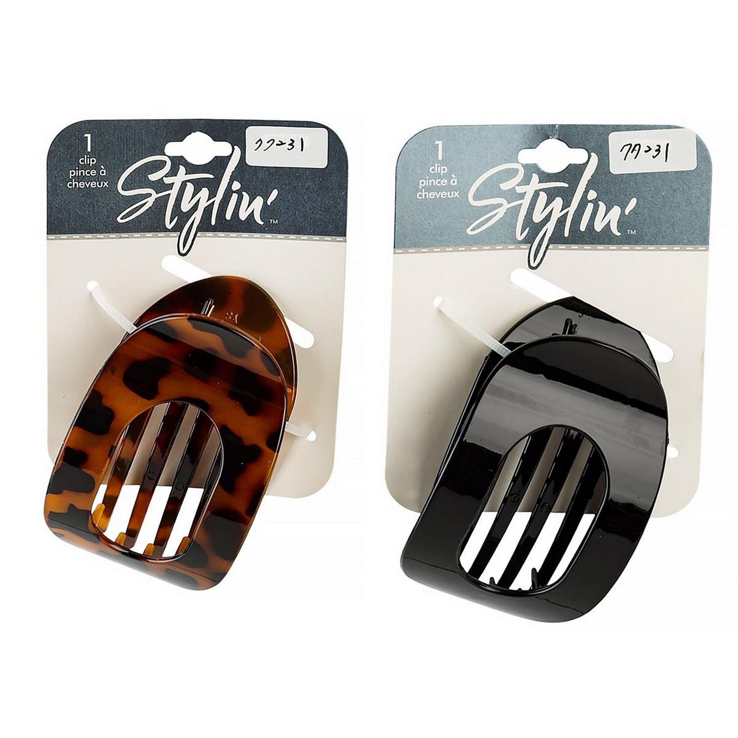 Stylin Plastic Hair Clip 3.75x2.25in VRT