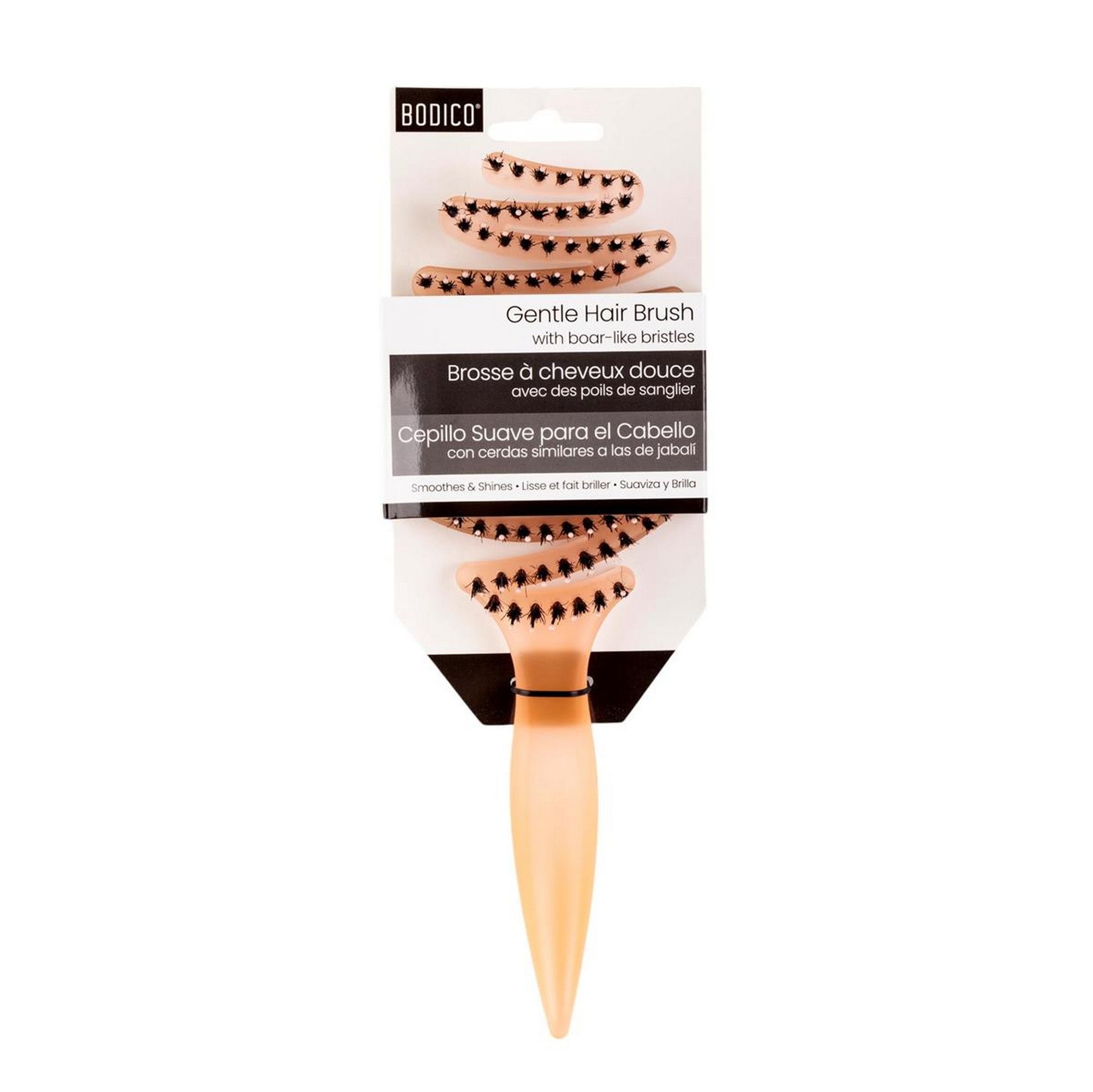 Bodico Semi-frosted Detangling Hair Brush with Boar-like Bristles 10in 