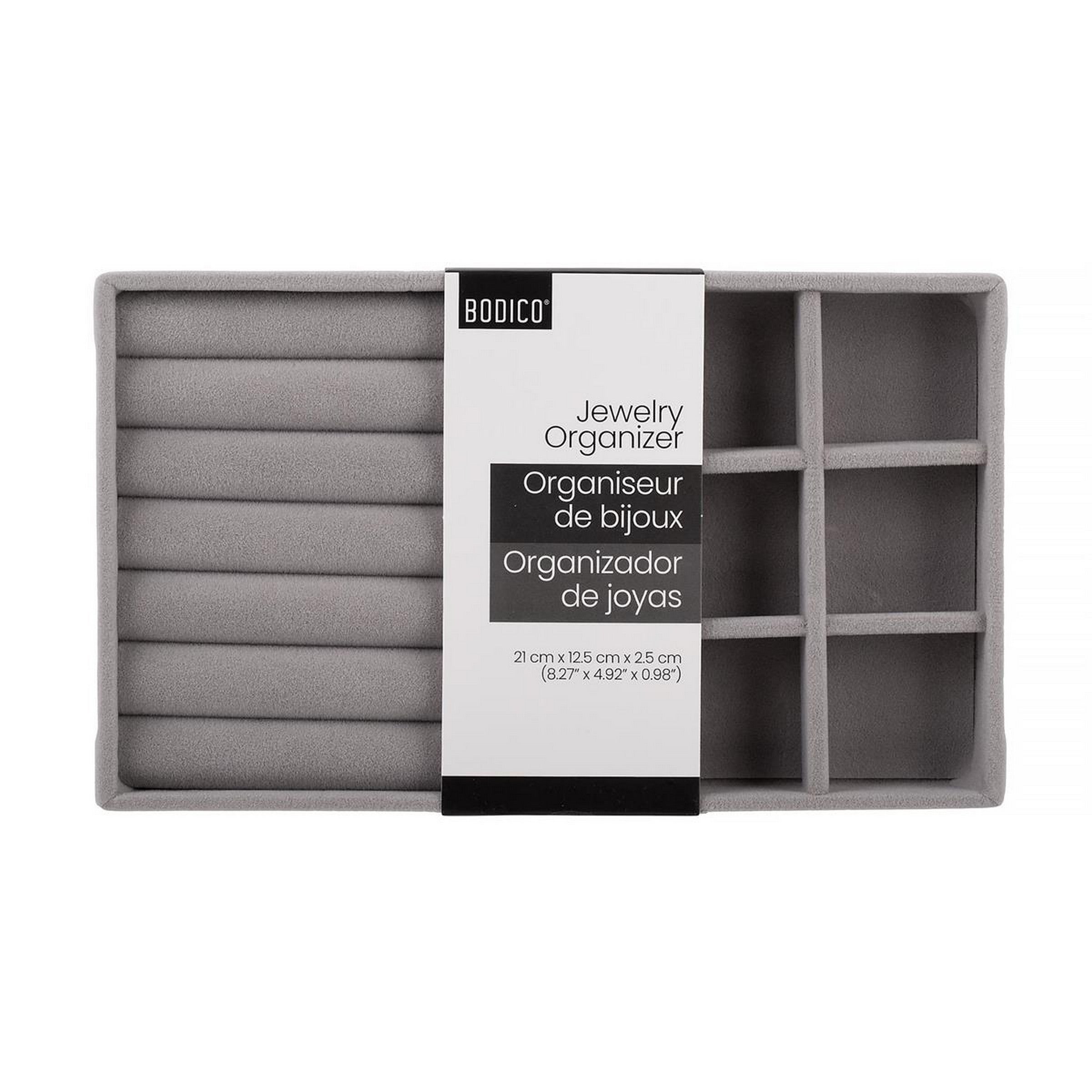 Bodico Flocked Jewelry Organizer Tray 8.2x4.9x1in