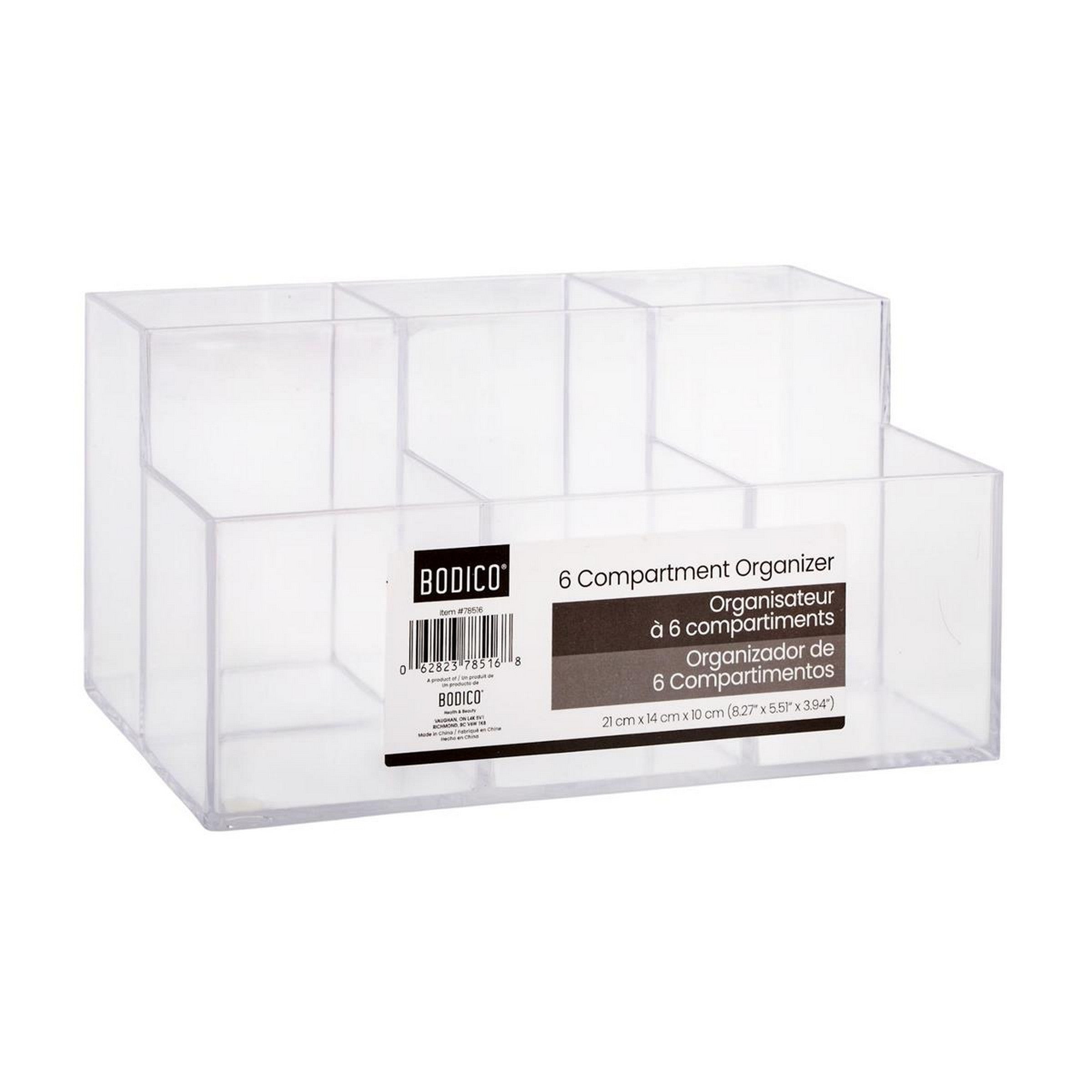 Bodico 6 Compartments Organizer - Plastic 8.2x5.5x3.9in 