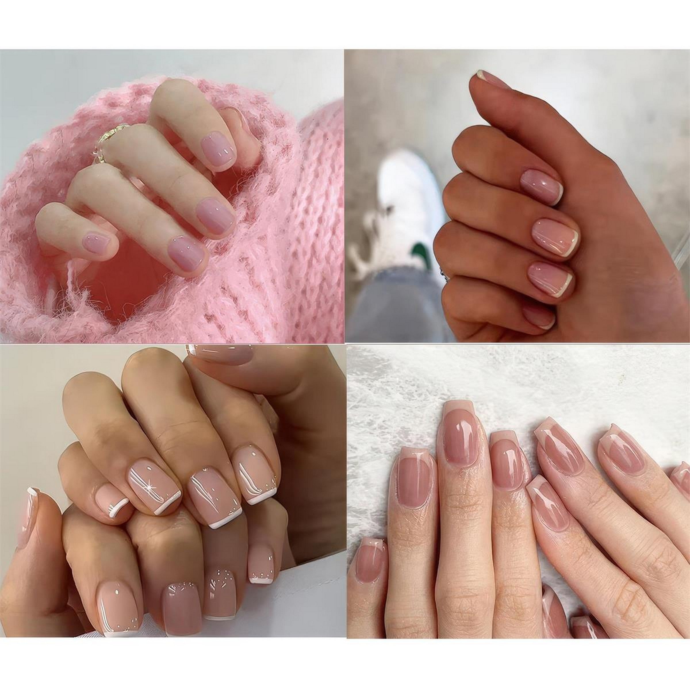 Bodico Short Oval False Nails with Adhesive - Simple 24pcs  VRT 