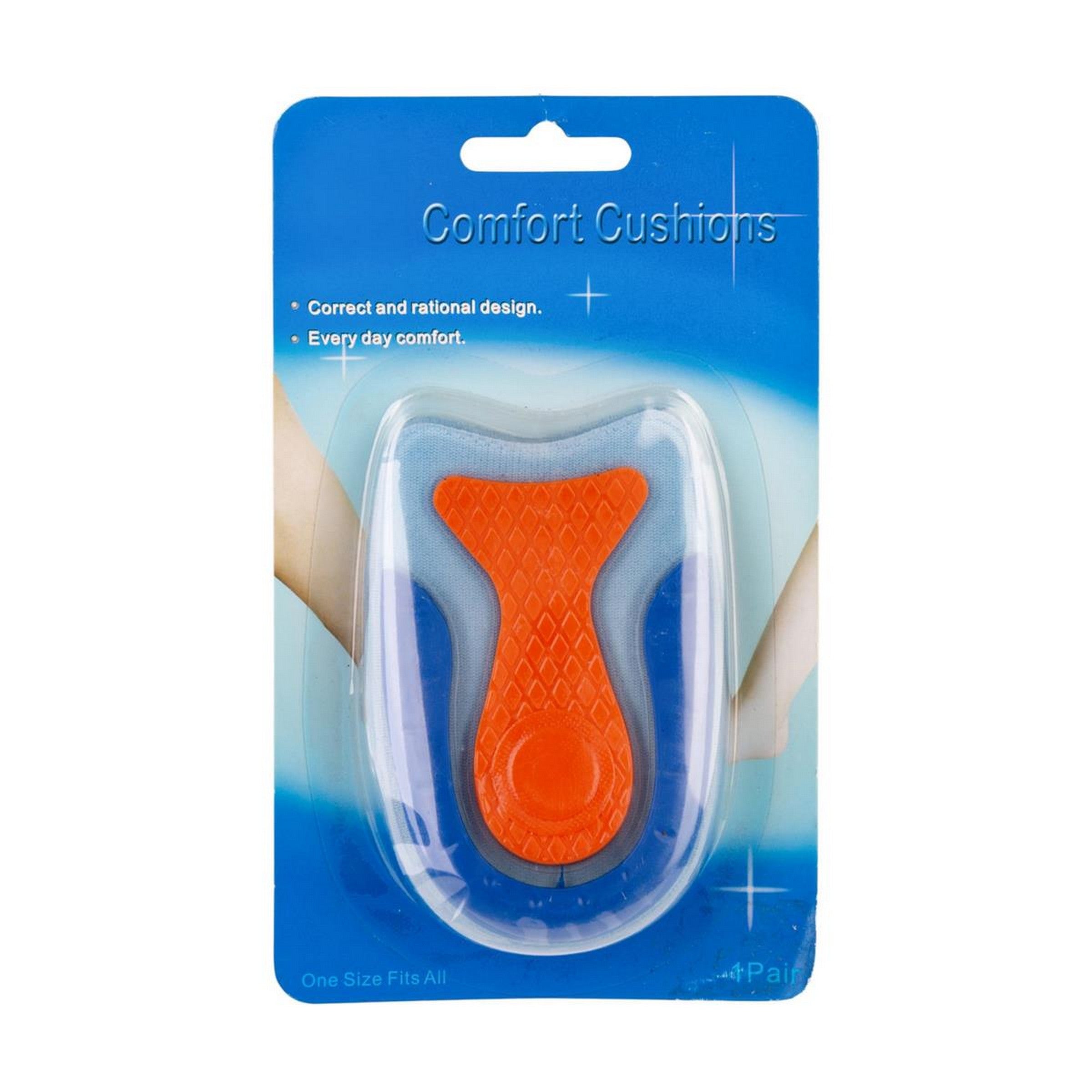 Bodico 1 Pair Gel Heel Cushion for Men One Size