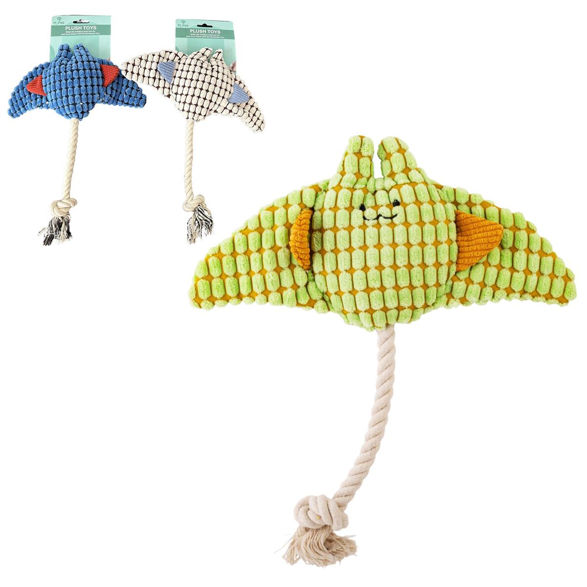 Paws - Dog Toy - Squeaky Stingray