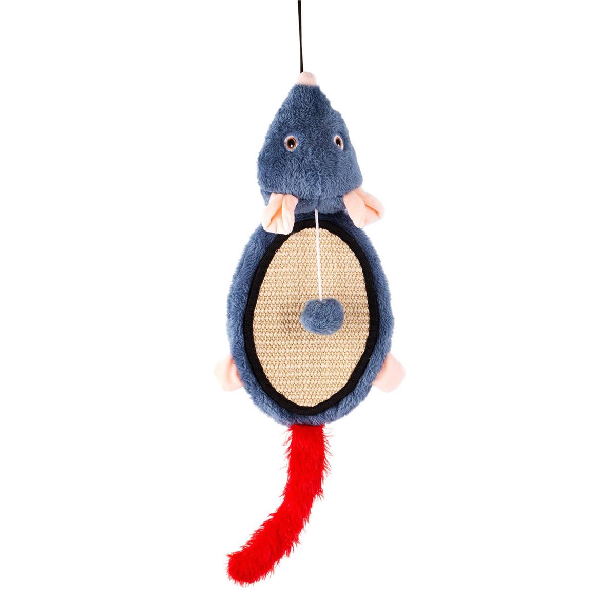 Paws - Cat Toy - Crinkle Scratching Pad with Dangling Ball - Rat 21.5x7in