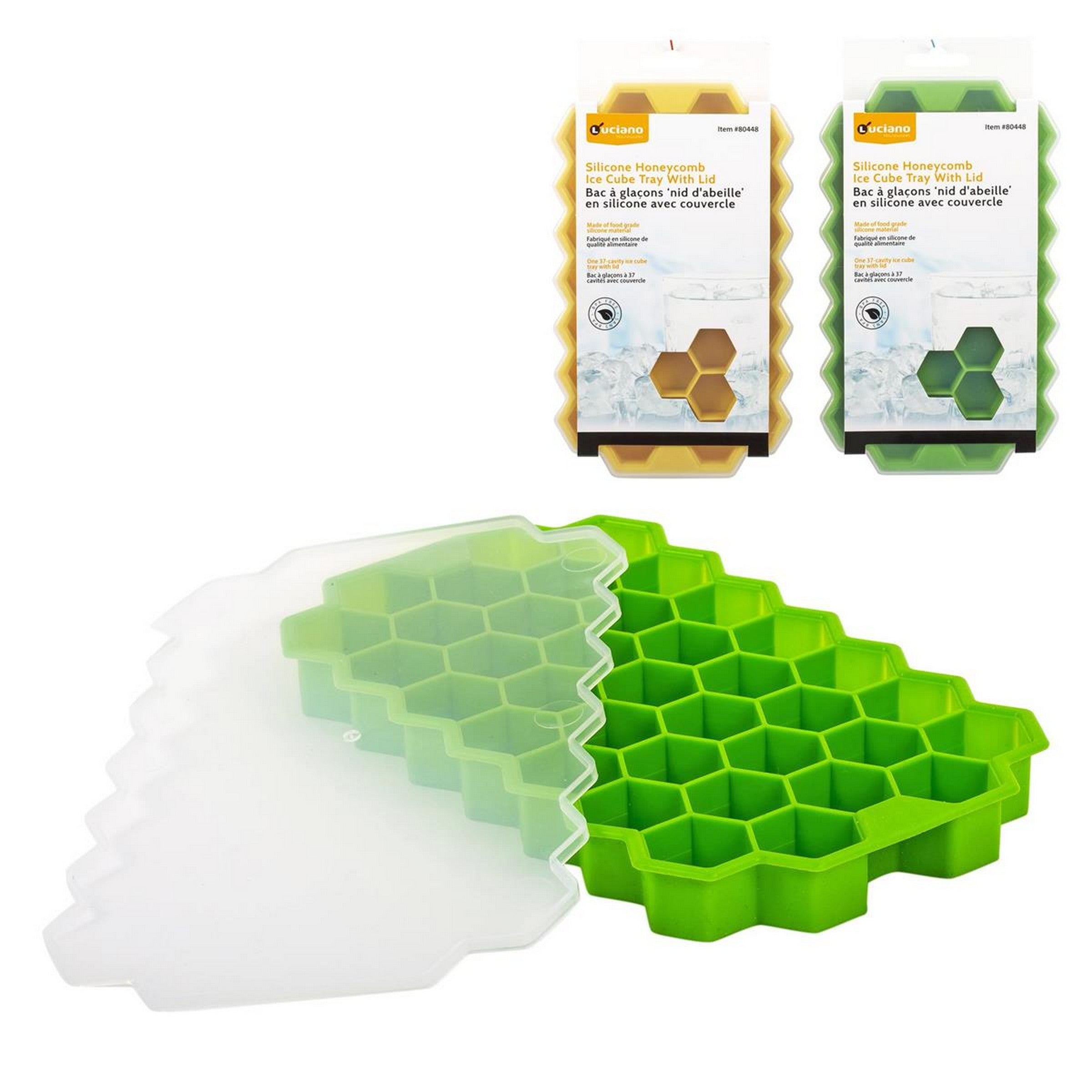 Luciano Honeycomb Ice Cube Tray with Lid - Silicone 8.1x5x0.8in  VRT 