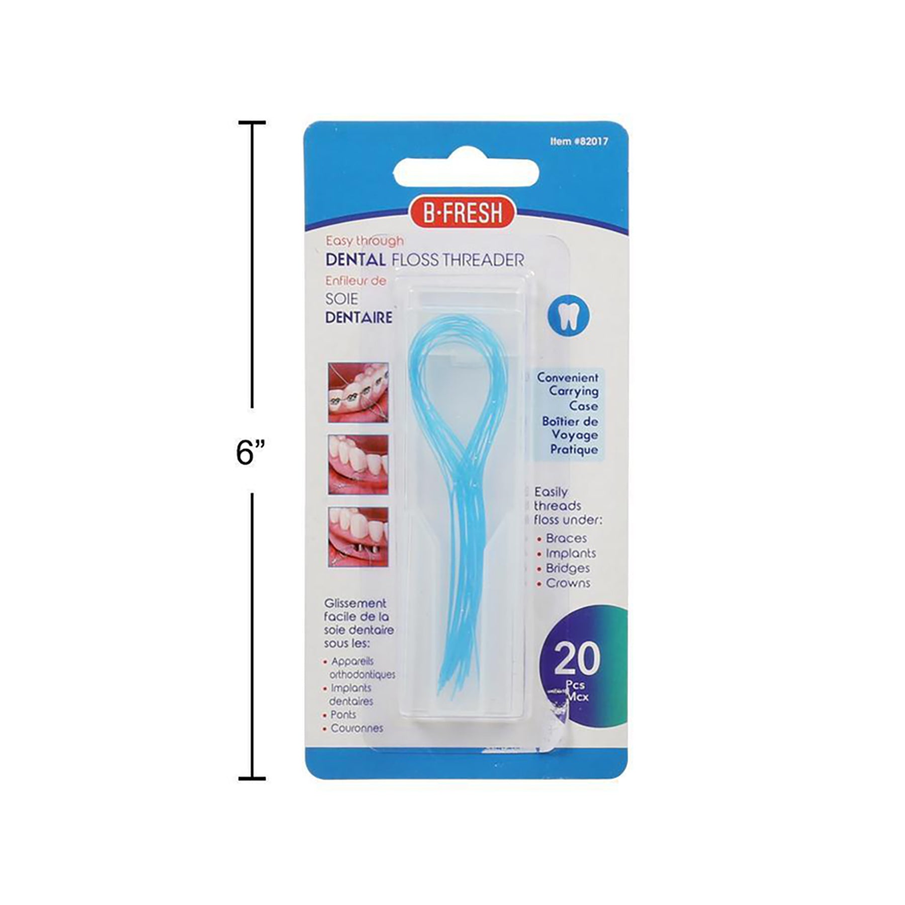 Bodico 20pcs Easy Through Dental Floss Threader with Carrying Case 
