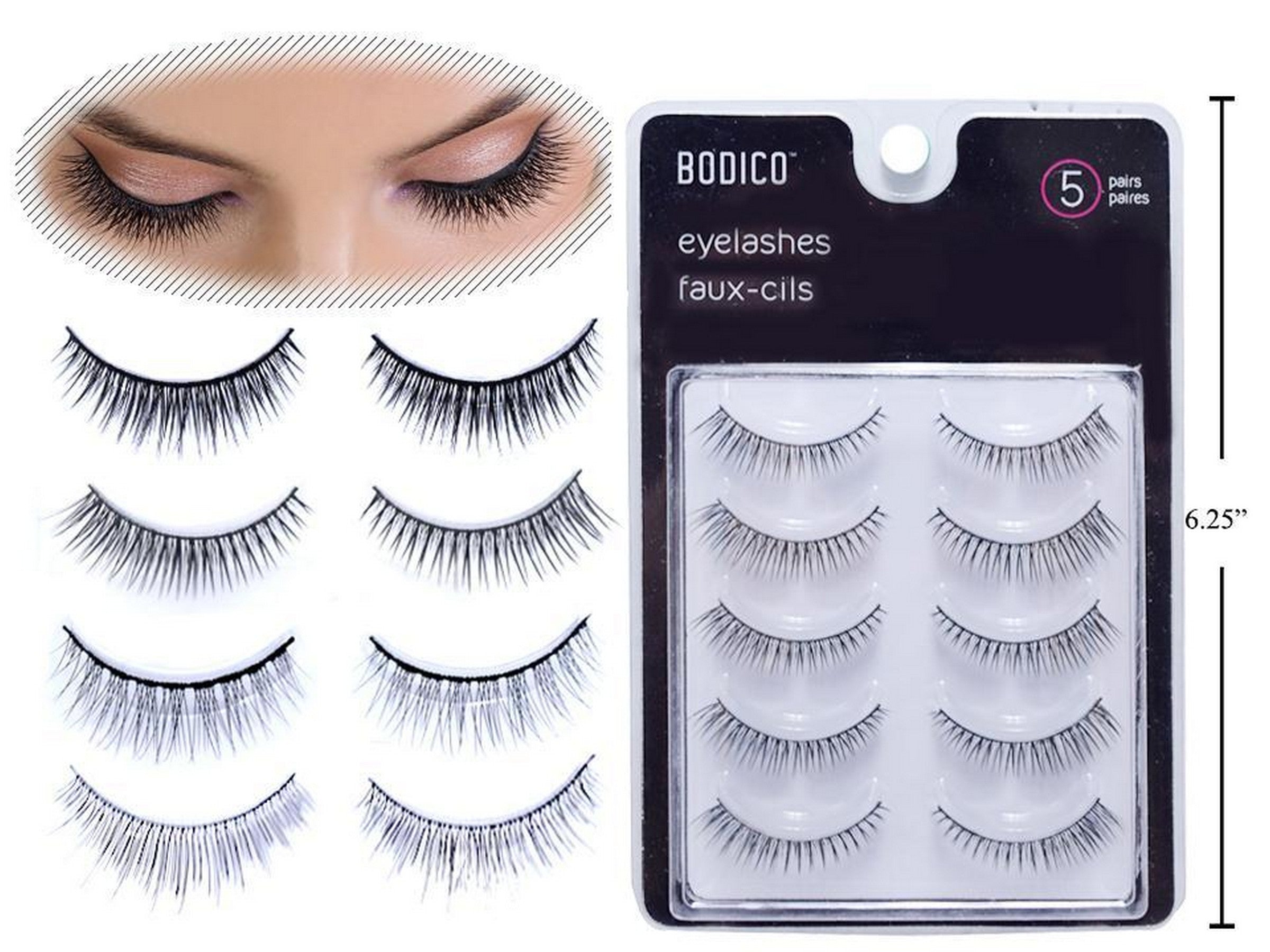 Bodico 100% Synthetic Eyelashes 5 Pairs