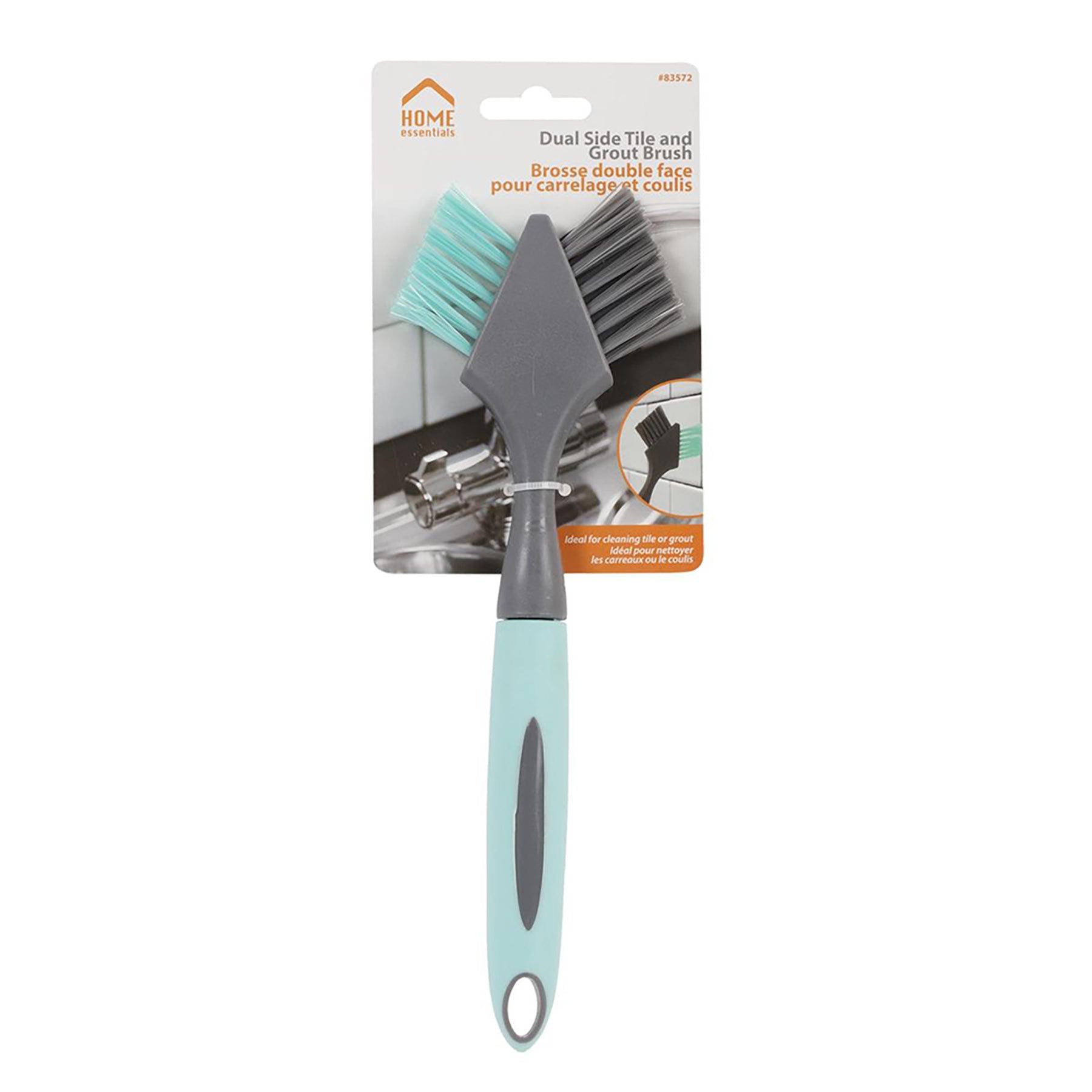 Home Essentials Dual Side Tile and Grout Brush 9.2in 