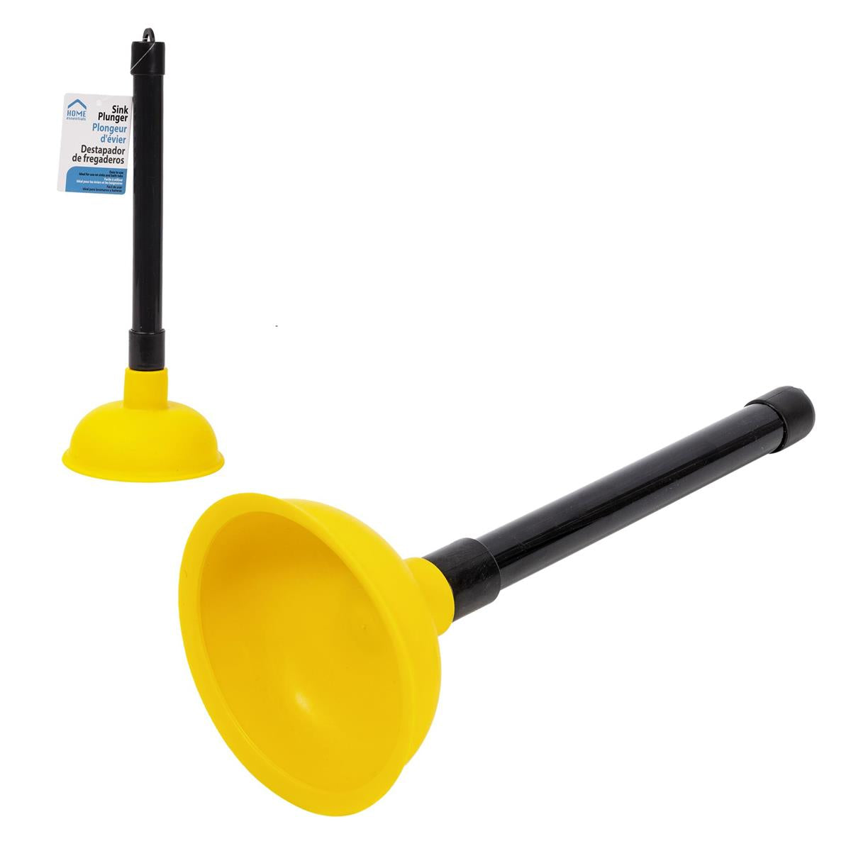 Home Essentials - Sink Plunger - Plastic and Rubber 11in