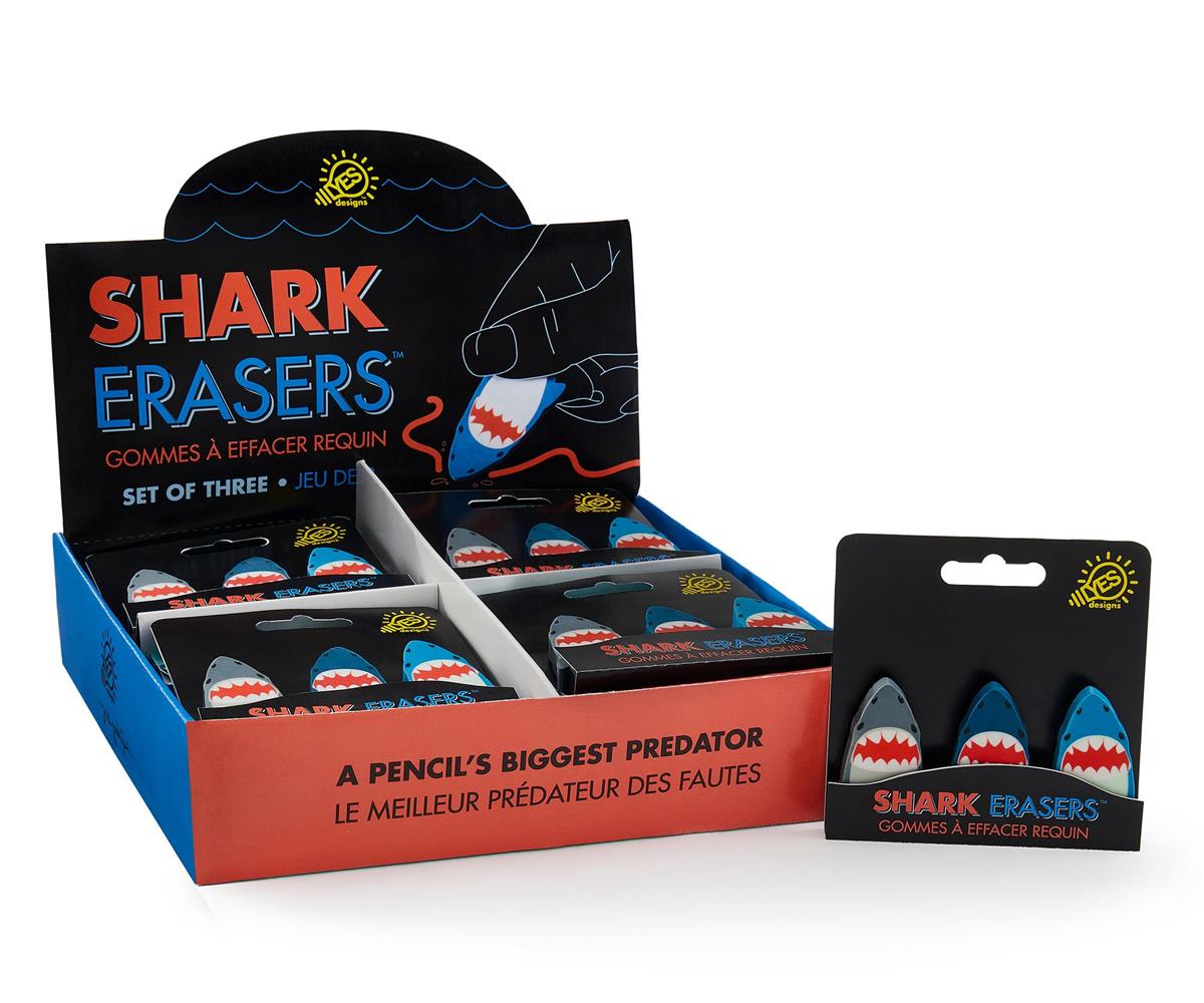 3 Erasers - Shark - Each sold separately 4.5x3.4x0.3in
