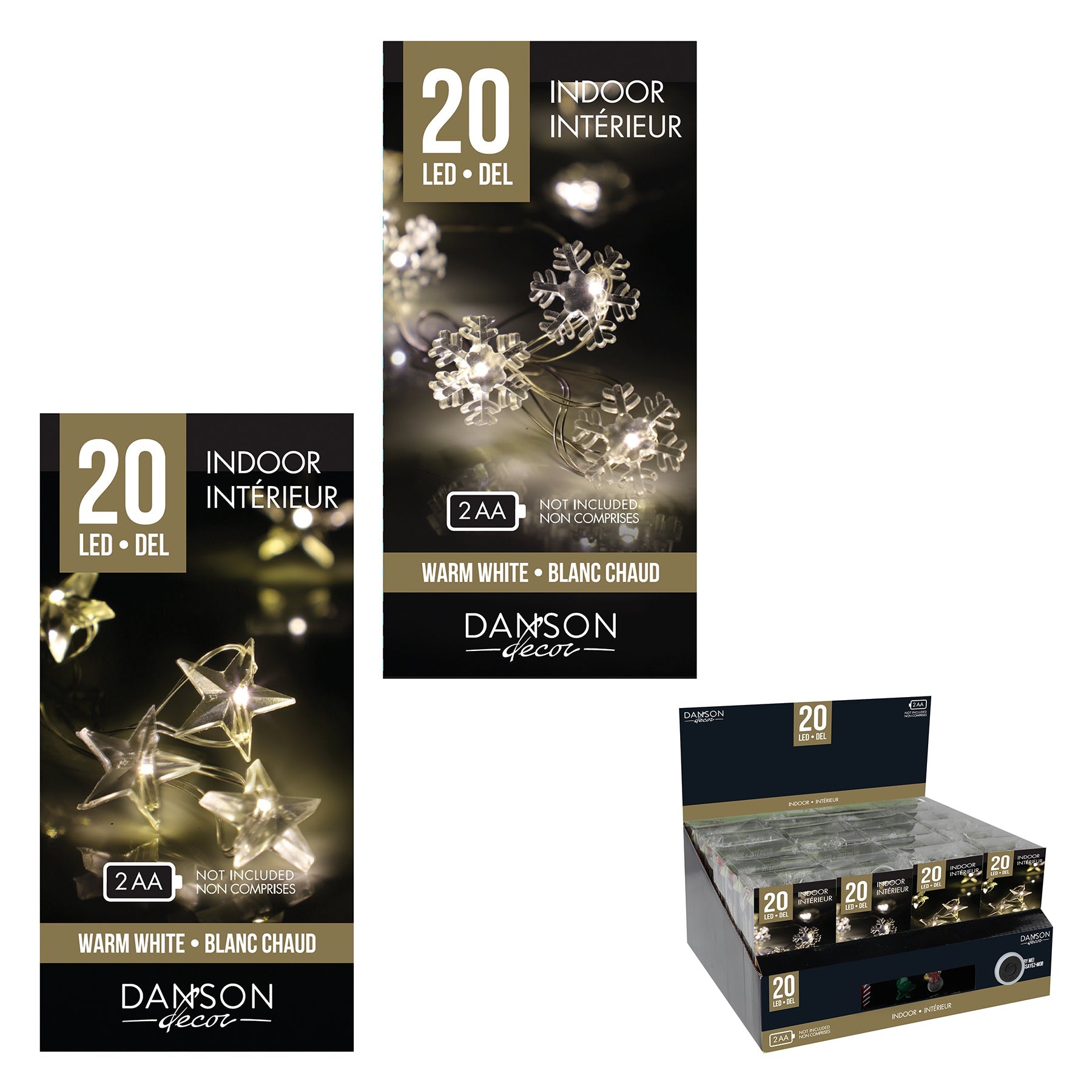 Christmas 20 Microdot Led Lights with Reflectors Warm White Indoor