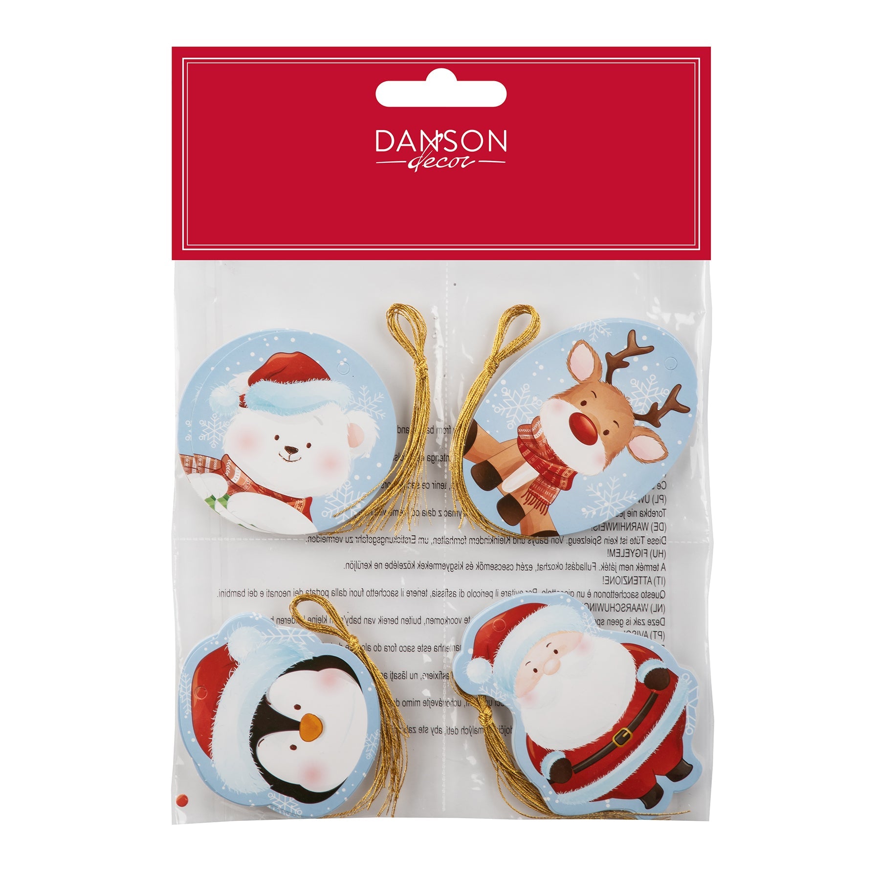 Christmas 40 Paper Gift Tags with Gold Cord