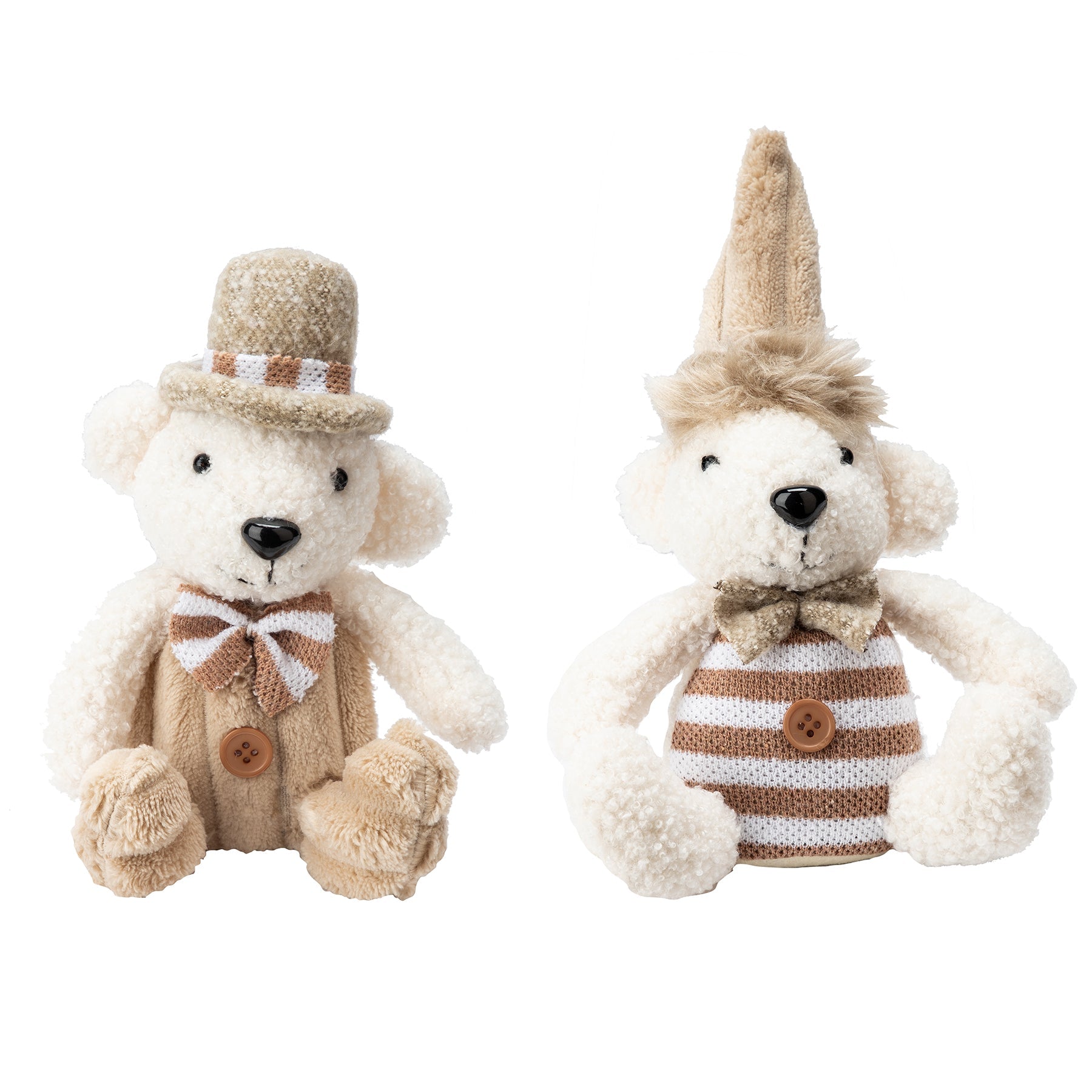 Christmas Hanging White Bear with Beige Hat 8.6in VRT