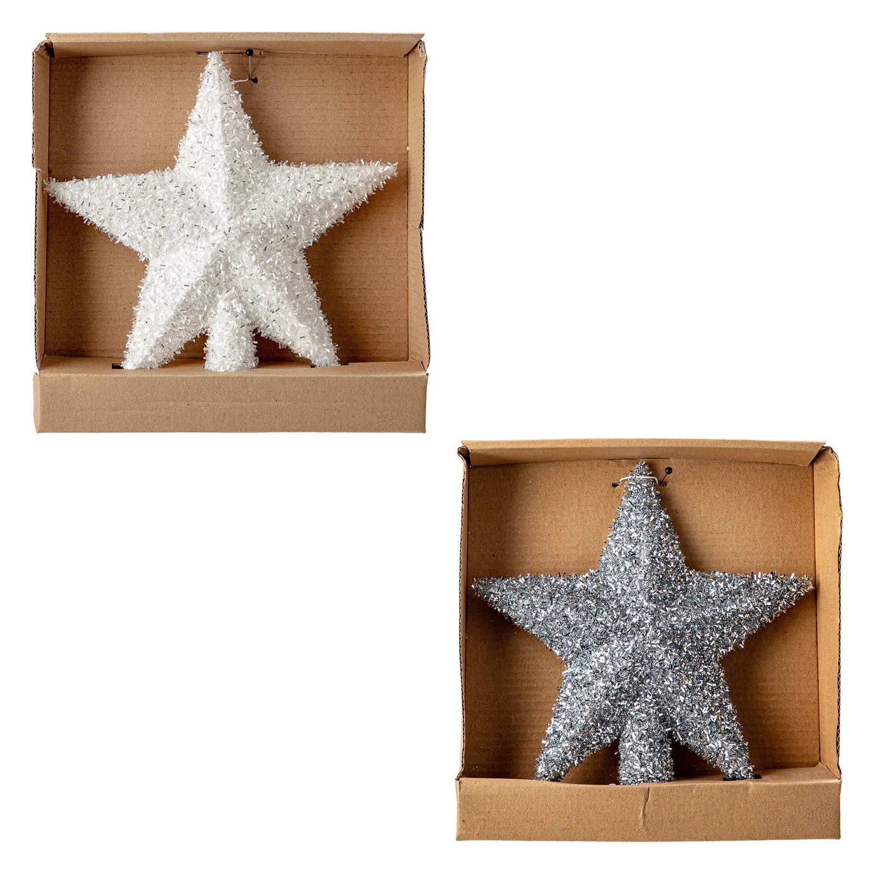 Christmas Tinsel Star Tree Top 7.8in VRT