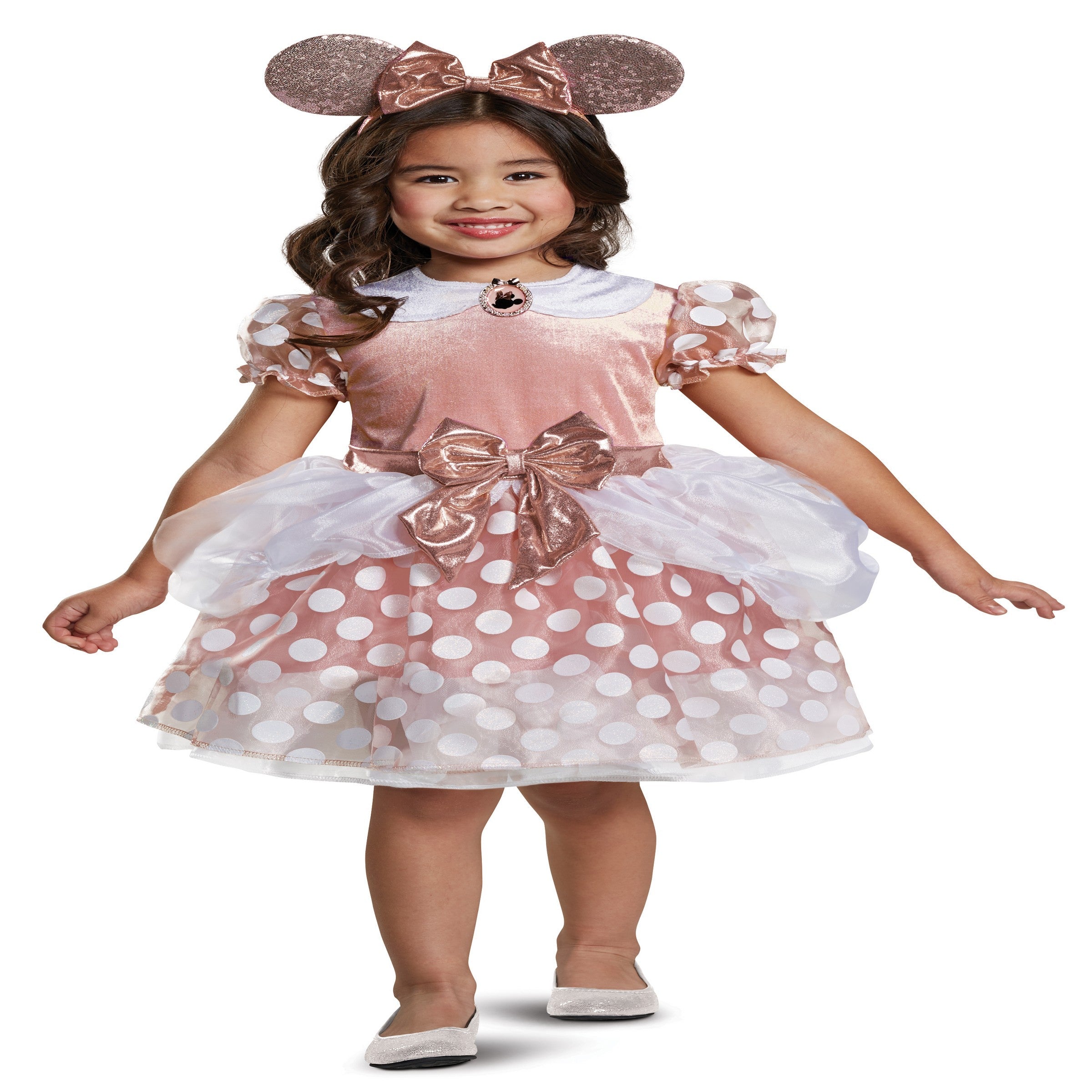 Halloween Rose Gold Classic Minnie Mouse Costume Toddler M (3T-4T)