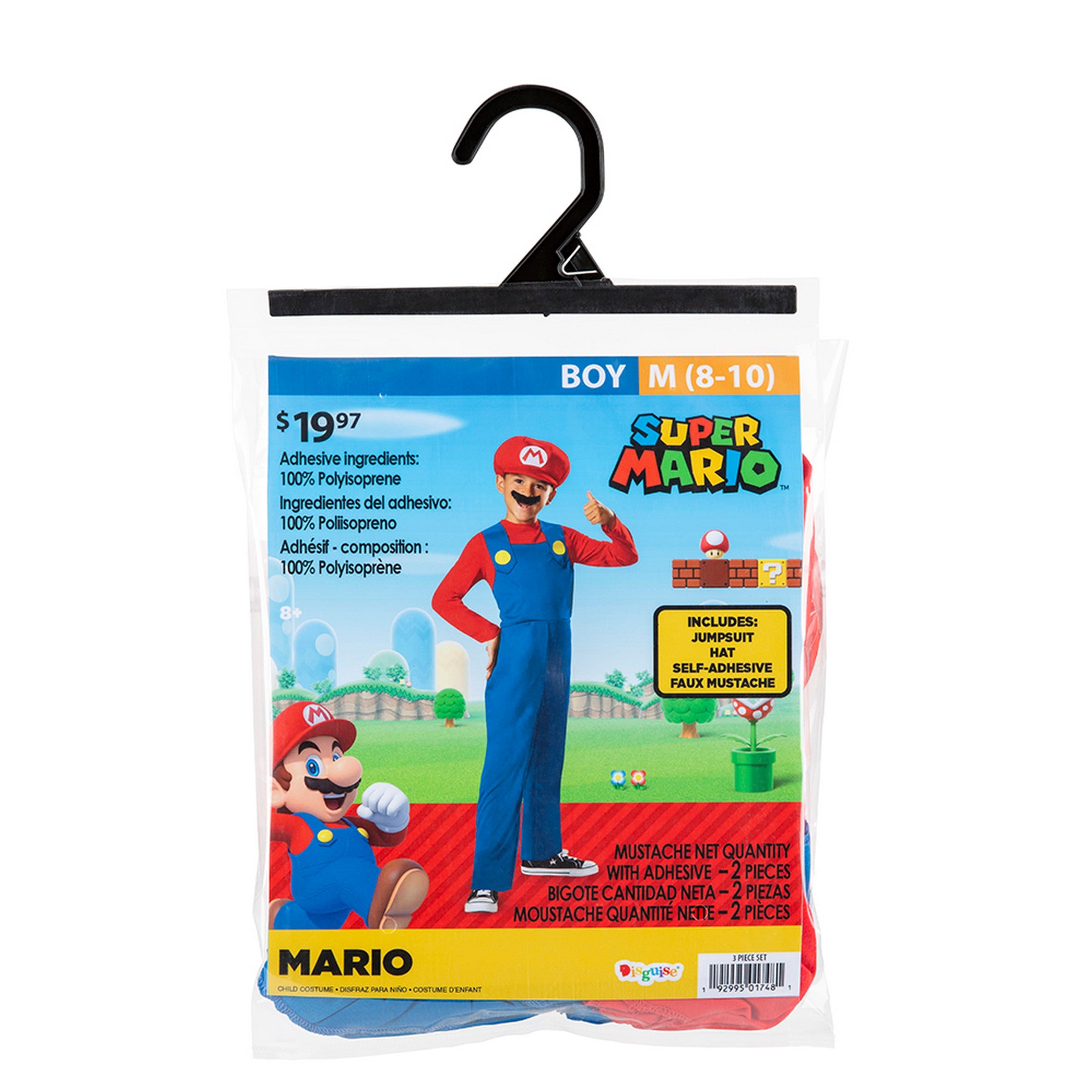 Halloween Classic Mario Costume Boys M (3T-4T)