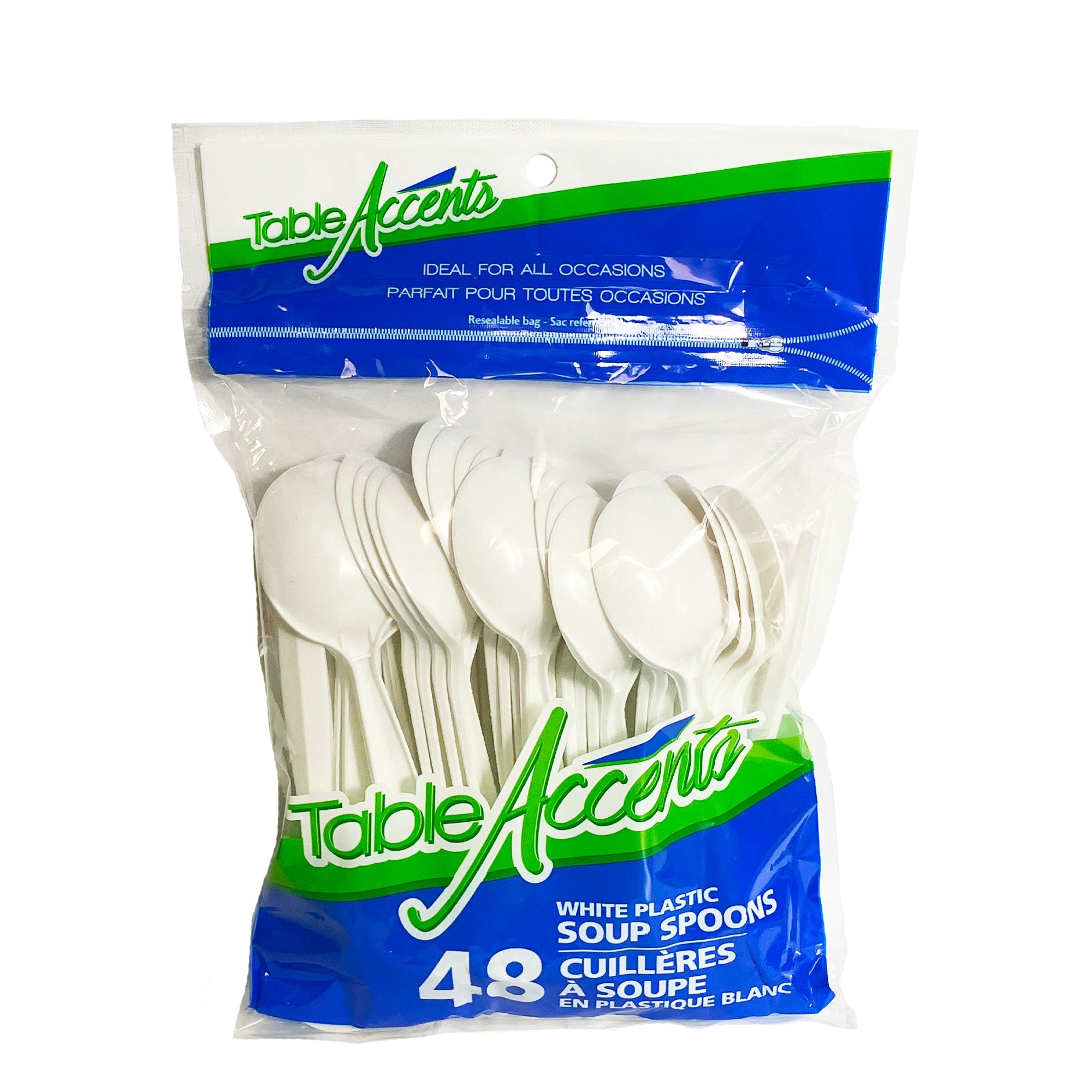 Table Accents 48 White Plastic Soup Spoons