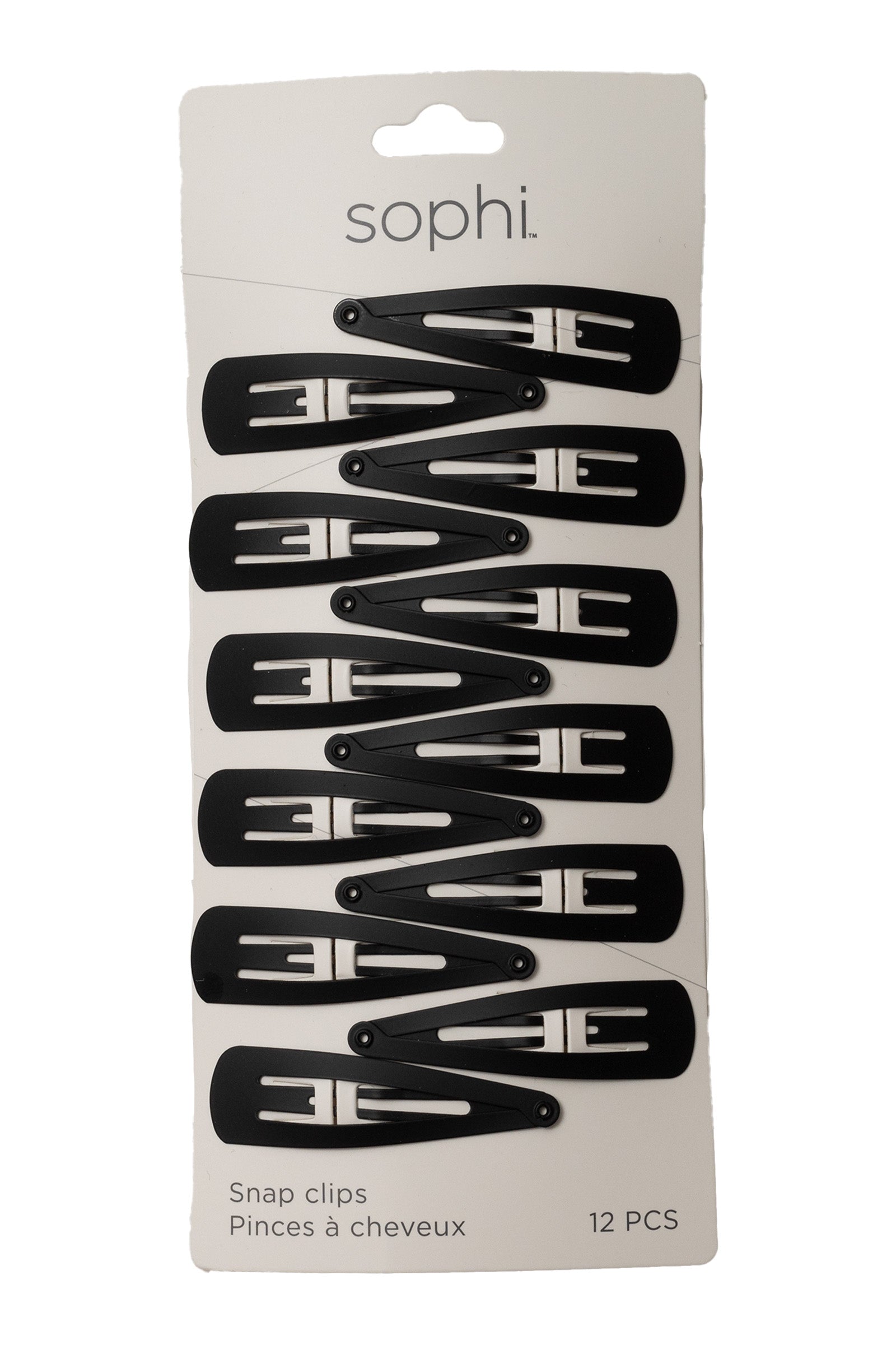 Sophi 12 Black Snap Clips - Metal 2.25x0.6in