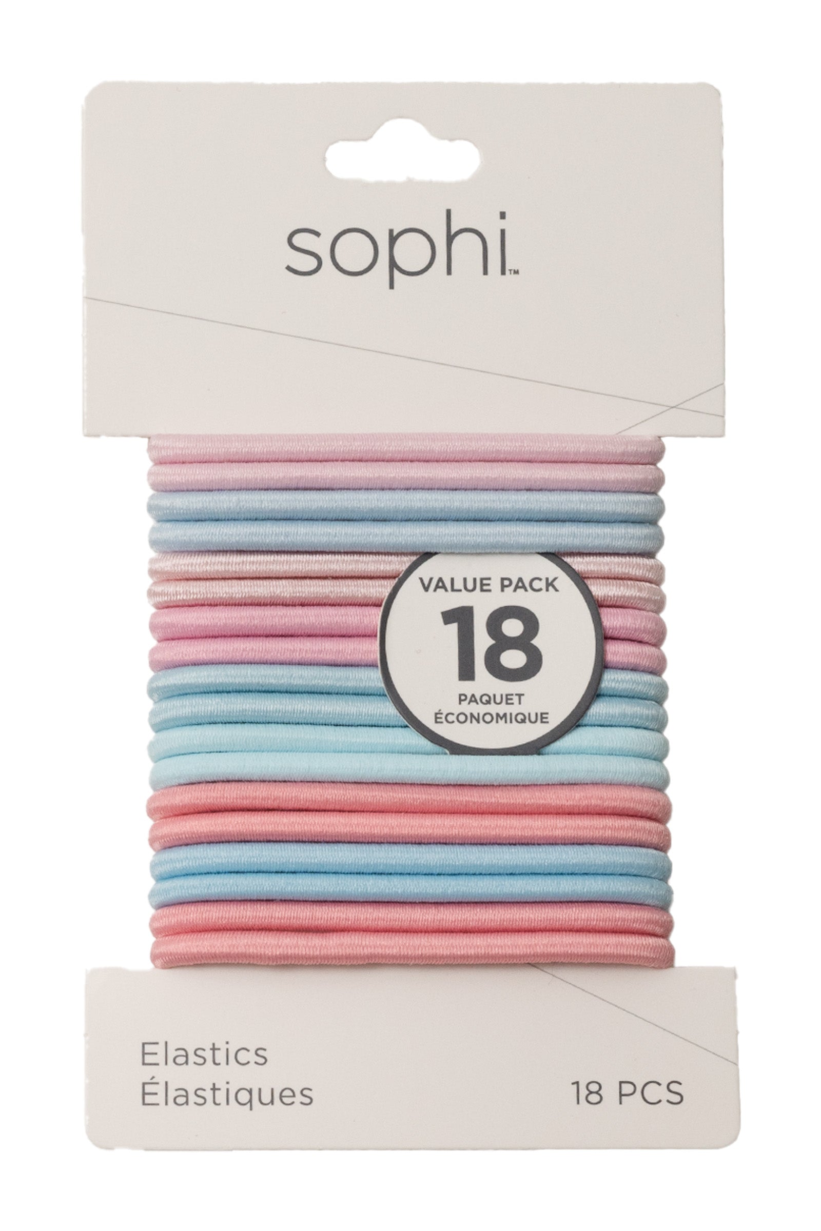 Sophi 18 Thick Elastics - Pink and Blue